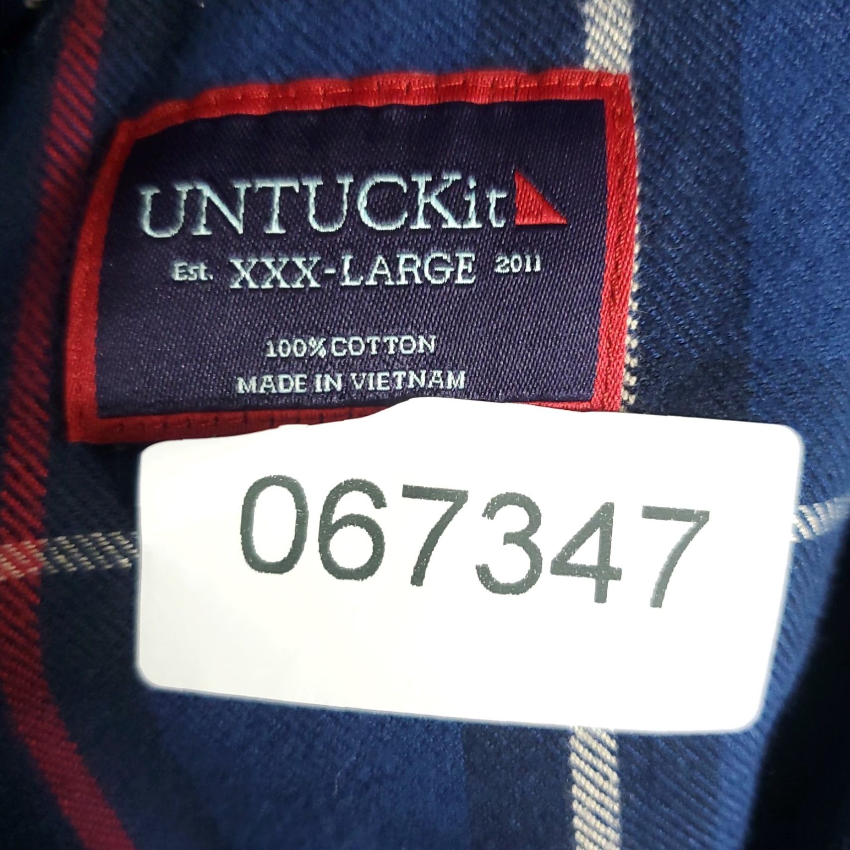 UNTUCKit UNTUCKit Shirt Mens 3XL Blue Plaid Flannel Button Up Long Sleeve Shirt Size US XXL / EU 58 / 5 - 7 Thumbnail