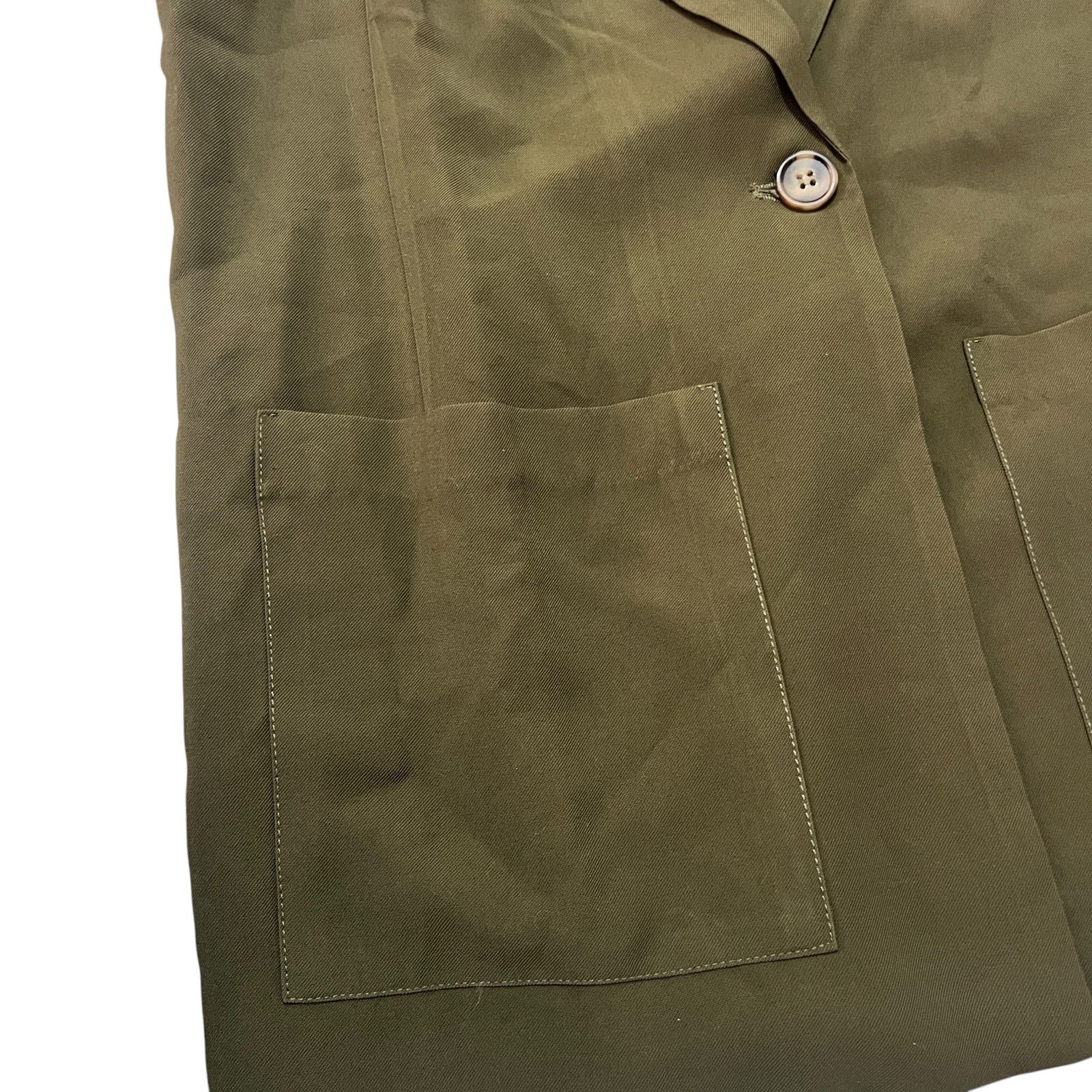 Sanctuary Olive One-Button Notched Lapel Two Front Pocket Vest Size XS / US 0-2 / IT 36-38 - 9 Thumbnail