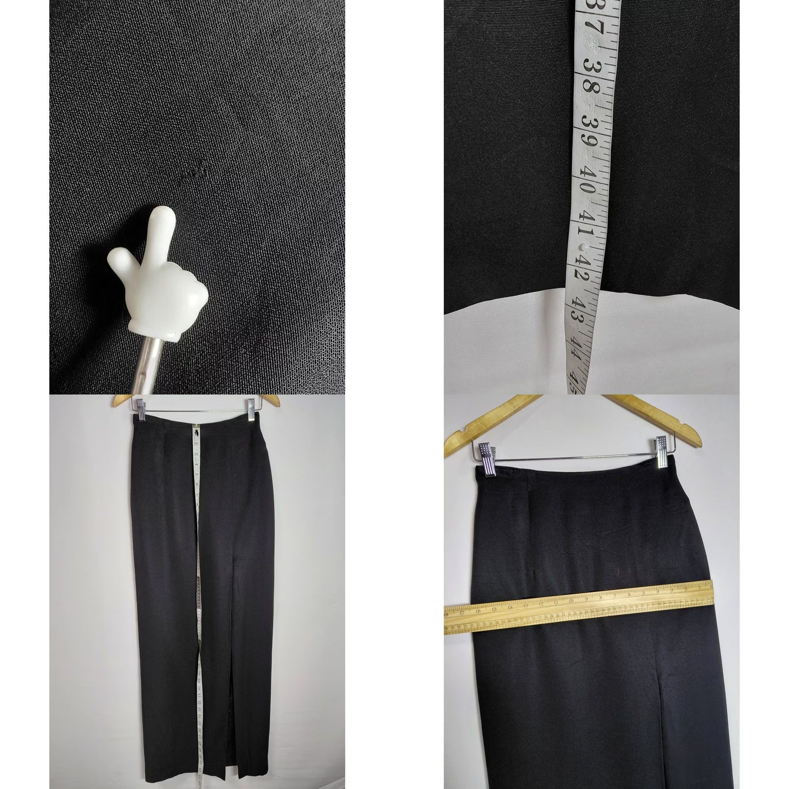 Vintage LILLIE RUBIN Black Maxi Skirt Solid Women Size 6 Size 28" / US 6 / IT 42 - 8 Thumbnail