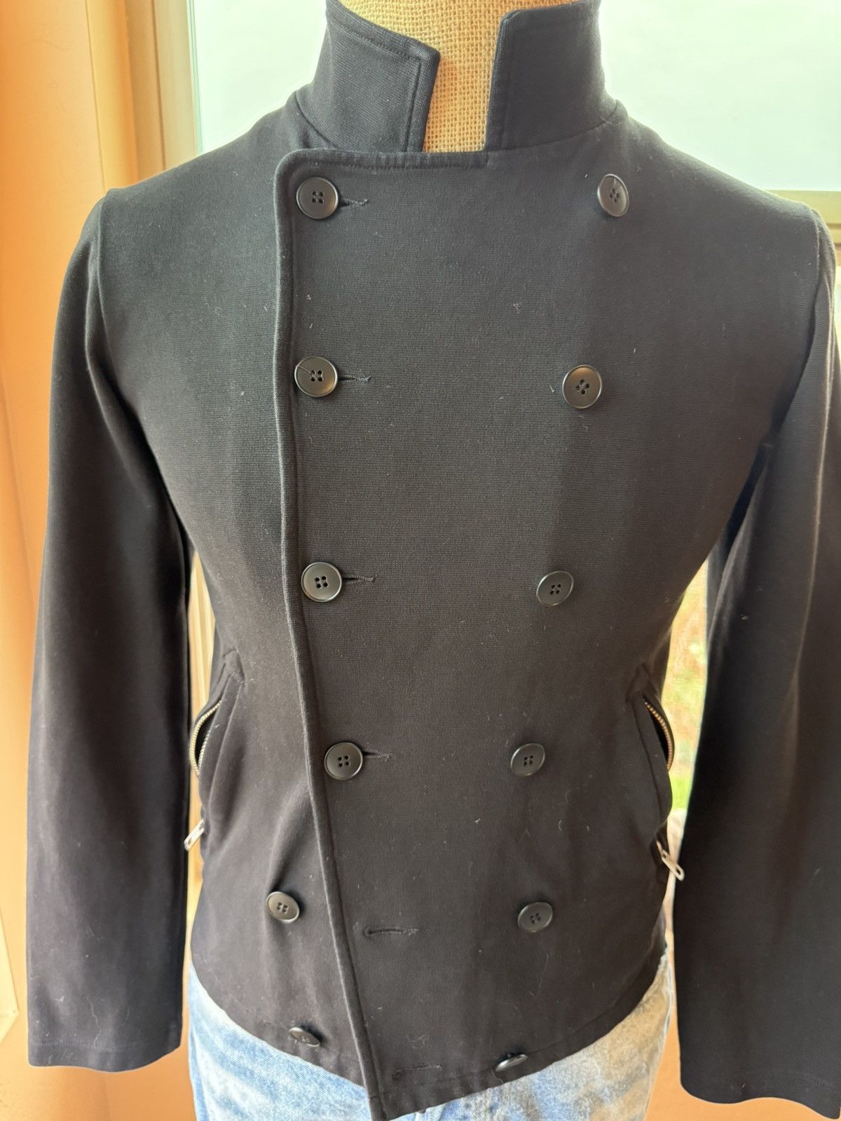 agnes b. Agnes B. Homme Black Double-Breasted Jacket - French Style Size M / US 6-8 / IT 42-44 - 7 Thumbnail
