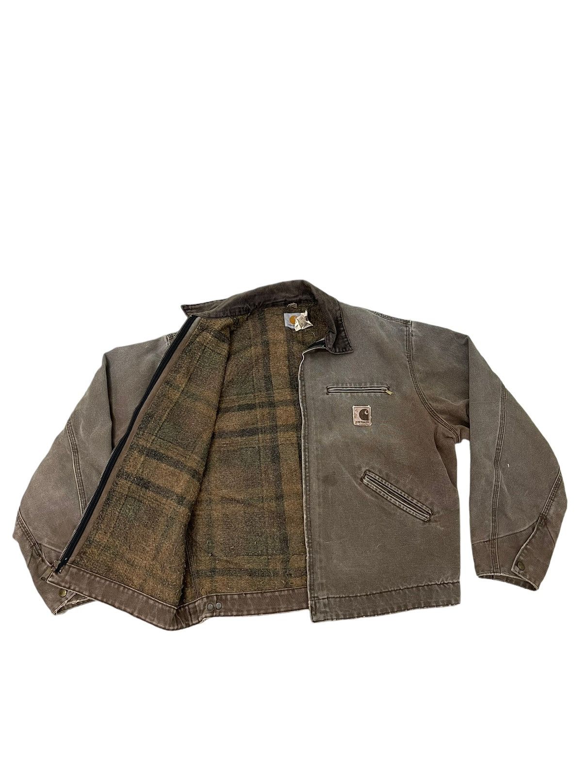 Carhartt Vtg Carhartt Detroit USA Blanket Lining Sun Faded 5🟩5 Size US L / EU 52-54 / 3 - 1 Thumbnail