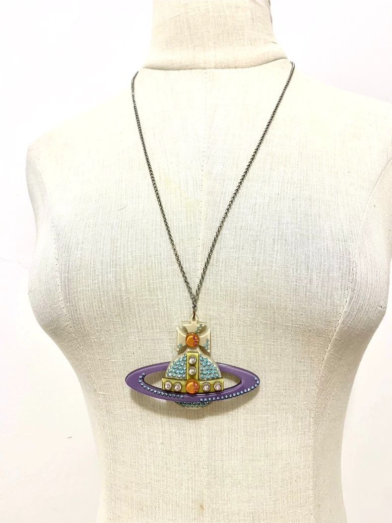 Vivienne Westwood Vivienne Westwood Mid-old blue and purple acrylic necklace Size ONE SIZE - 1 Thumbnail
