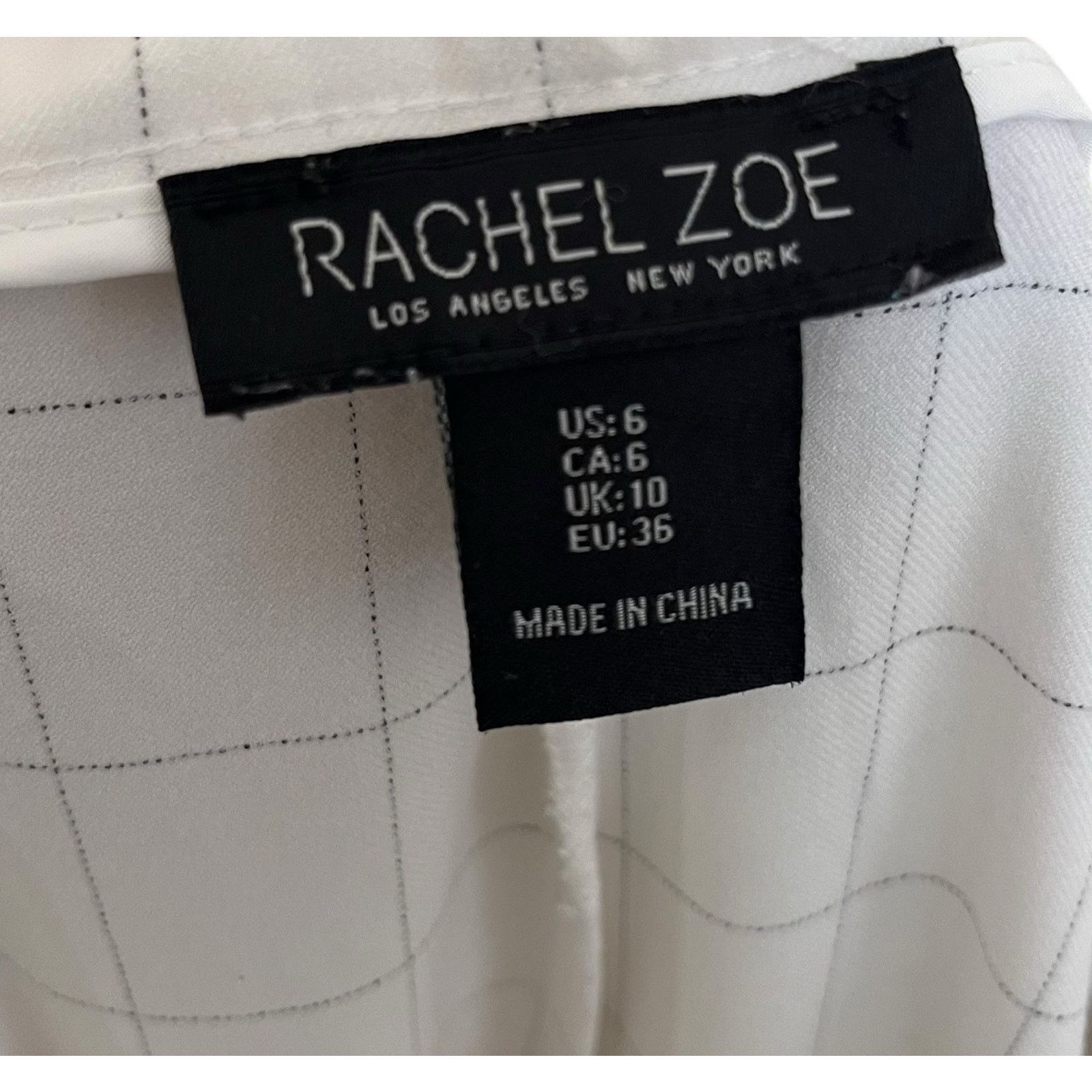 Rachel Zoe Rachel Zoe | White Windowpane Elastic Waist Crop Preppy Pant Size 28" / US 6 / IT 42 - 5 Thumbnail