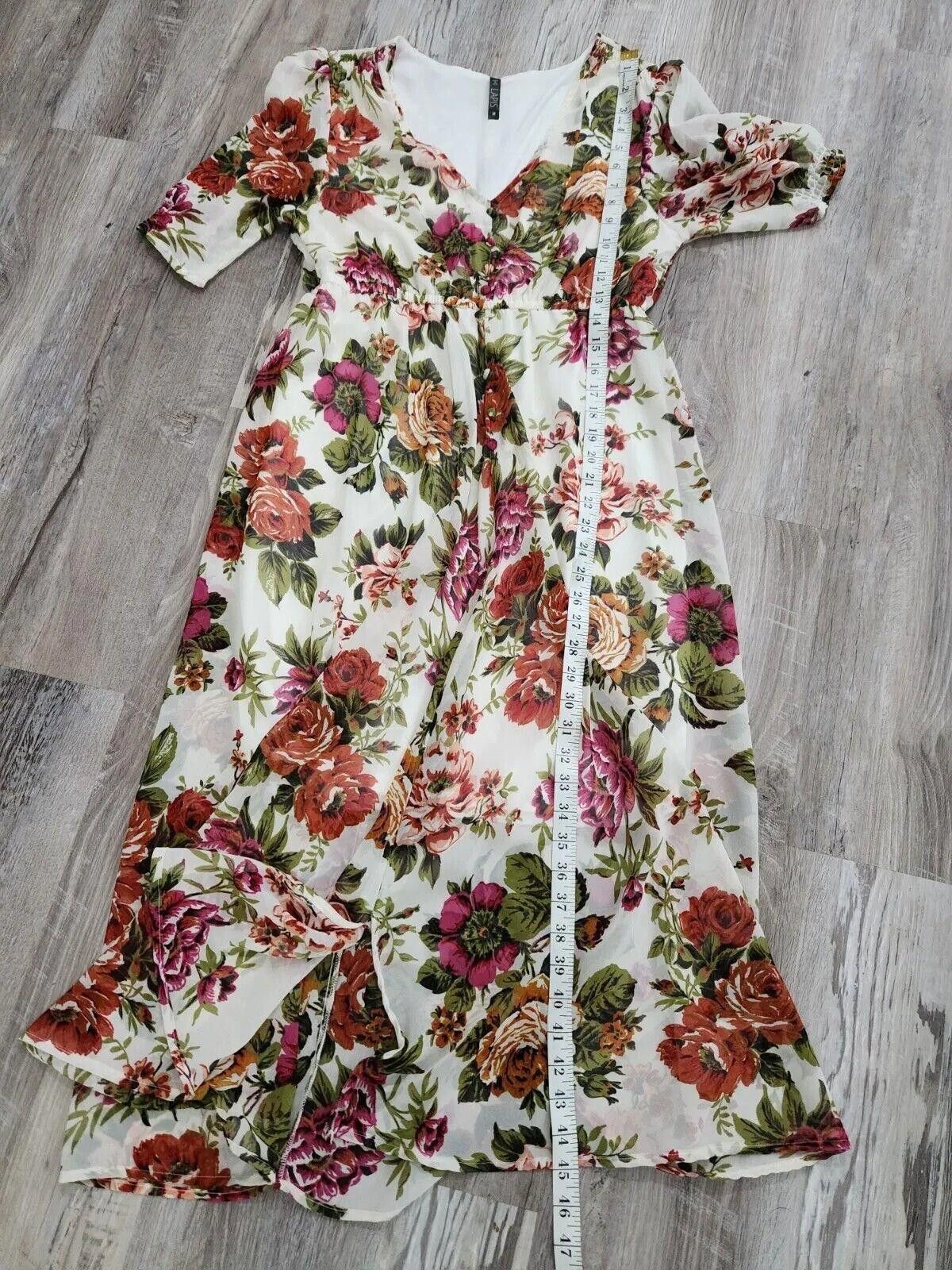 TED LAPIDUS Lapis Dress Size Medium V Neck White Long Floral Anthro Size M / US 6-8 / IT 42-44 - 9 Thumbnail