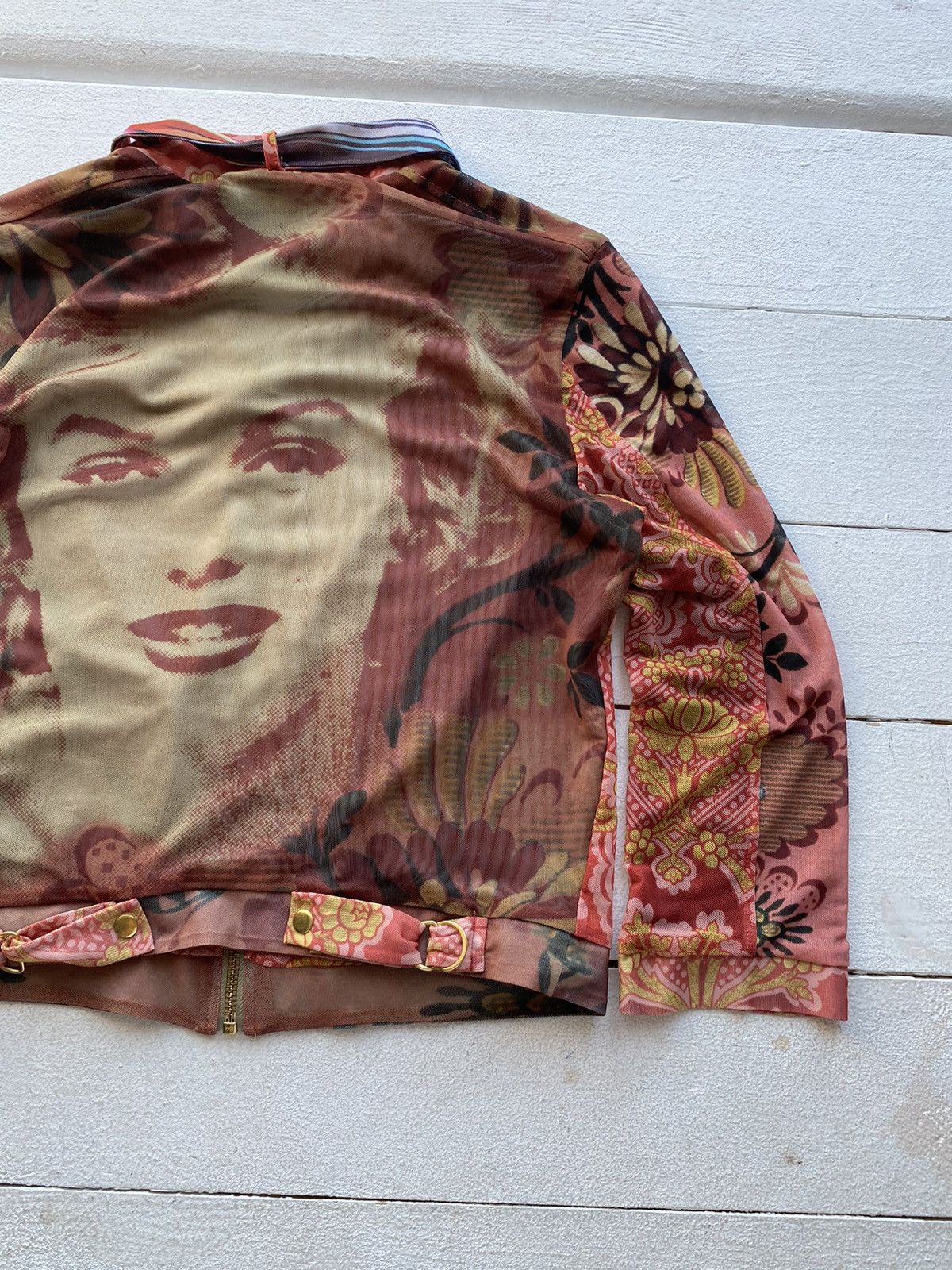 Desigual × Vintage Desigual Womens Mesh Jacket Face JPG Style Rare Old Money Size S / US 4 / IT 40 - 2 Thumbnail
