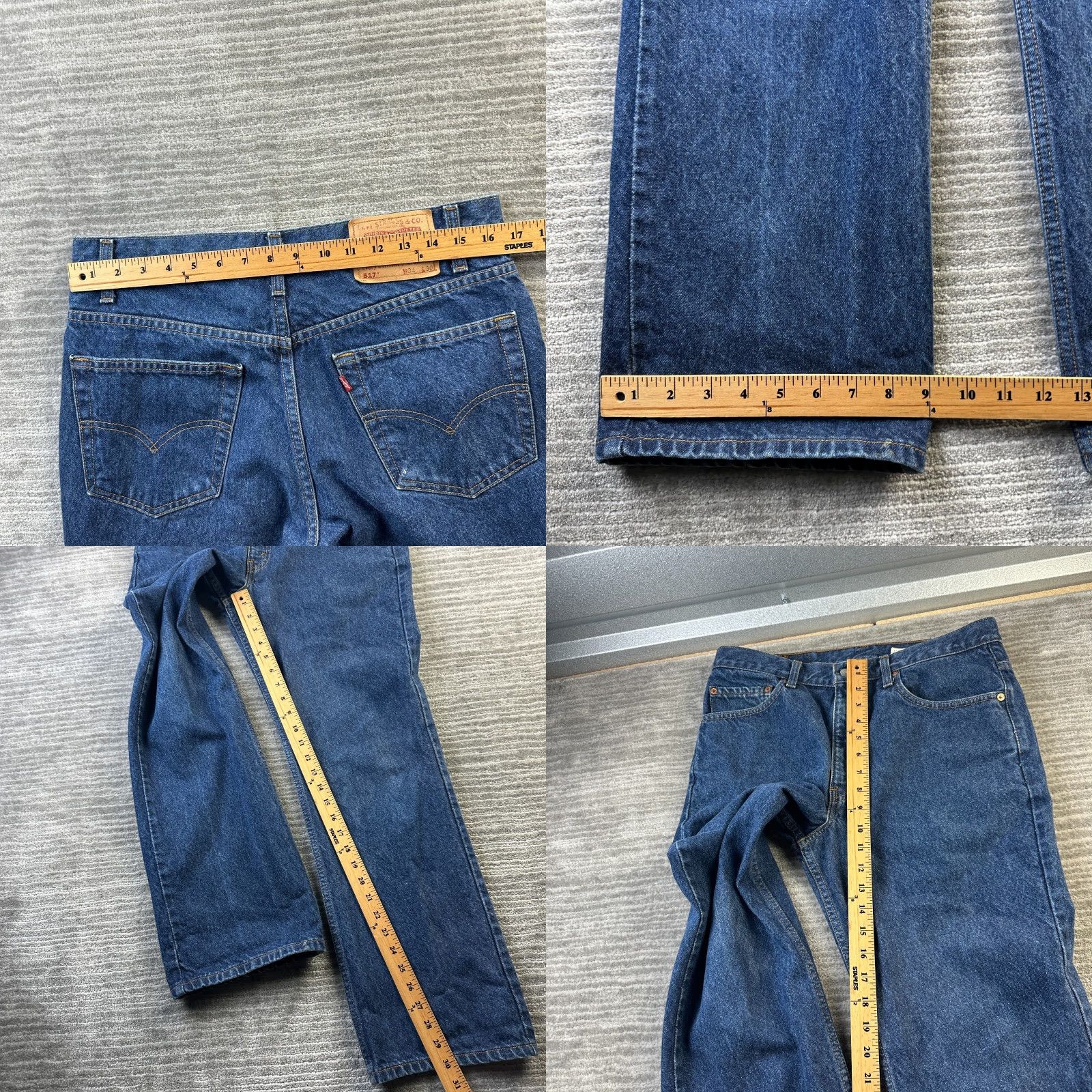 Levi's VINTAGE Levi's 517 Jeans Mens 34x30 Boots Cut Cowboy 90s 1998 Denim Blue 5-Pocket Regular Waist 33in Inseam 30in Men Size US 34 / EU 50 - 8 Thumbnail