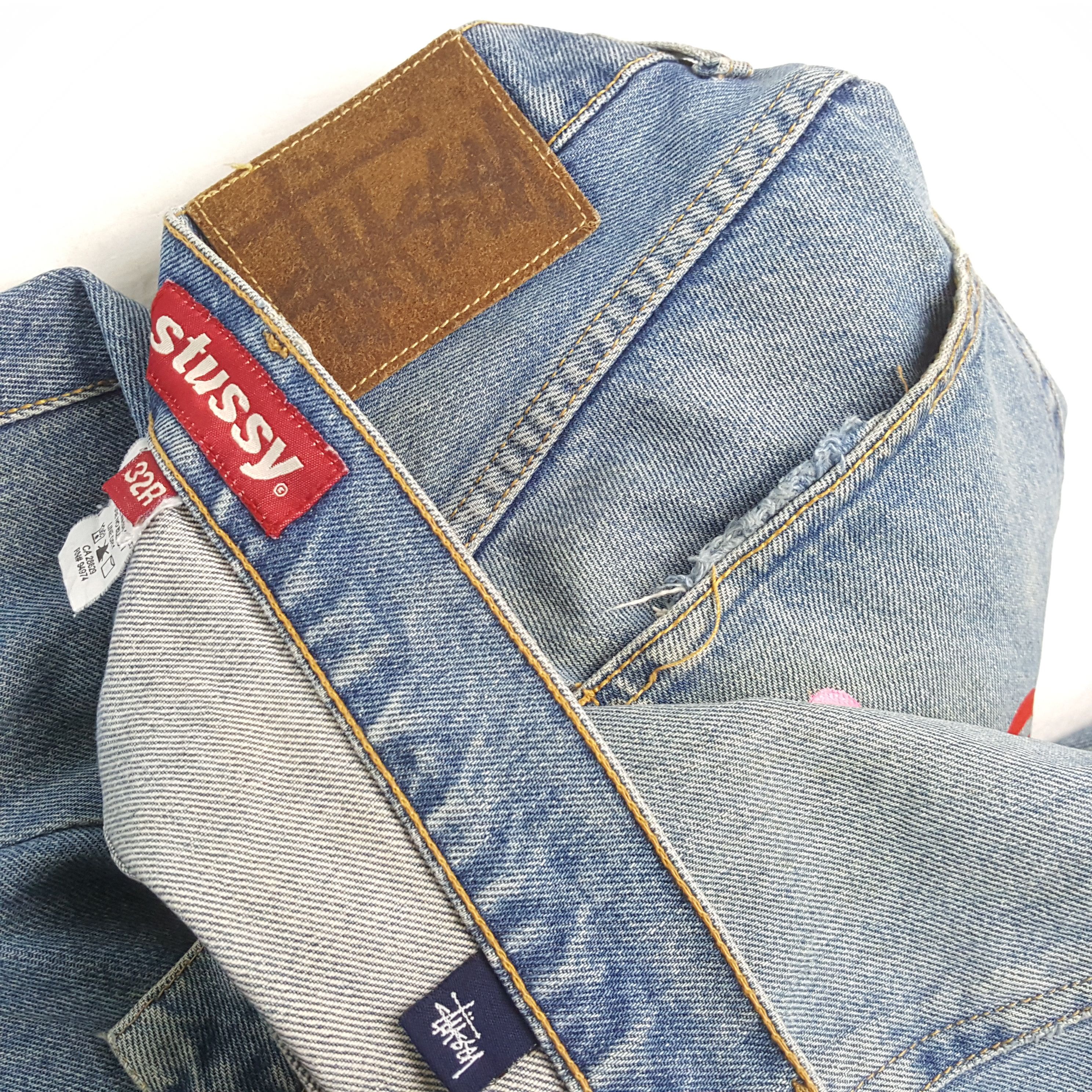Stussy × Vintage STUSSY Made In USA Streetwear Style Custom Art Jeans Size US 32 / EU 48 - 14 Thumbnail