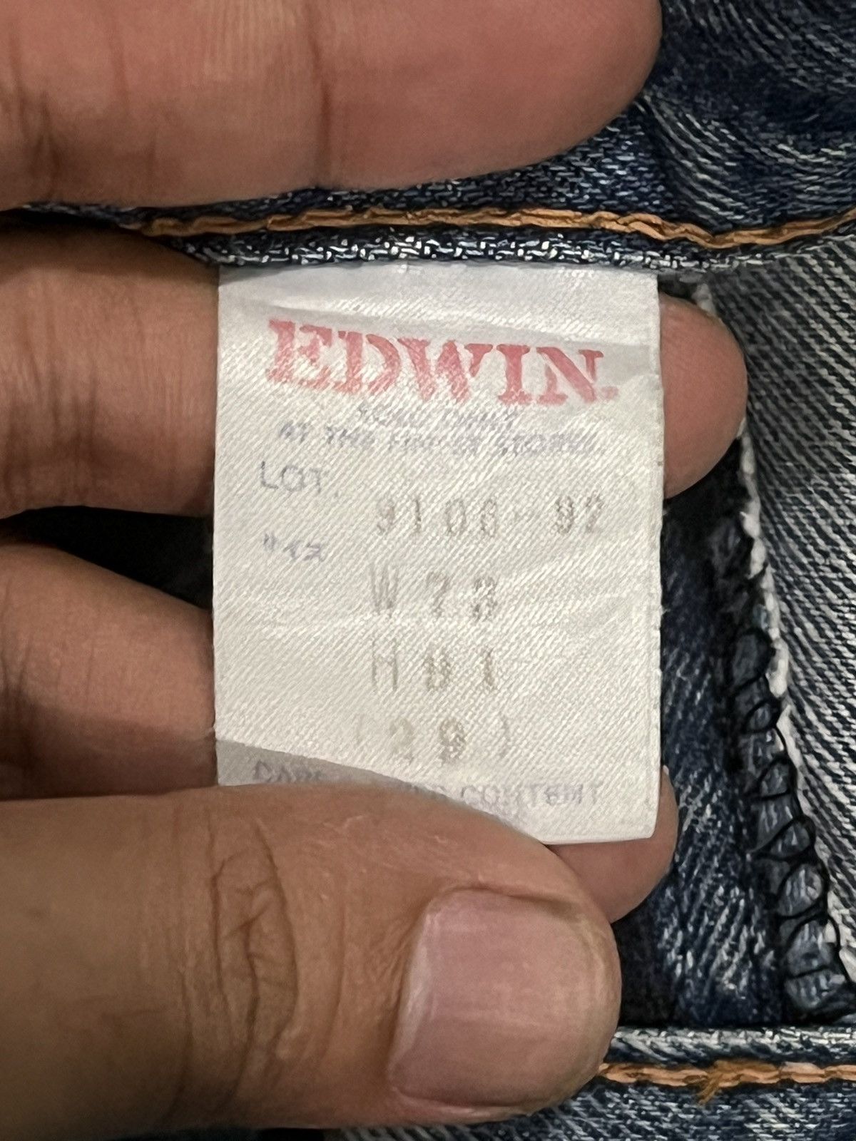 Edwin Vintage Japanese Brand Blue Washed Distressed Wide Leg Jeans Size US 30 / EU 46 - 9 Thumbnail