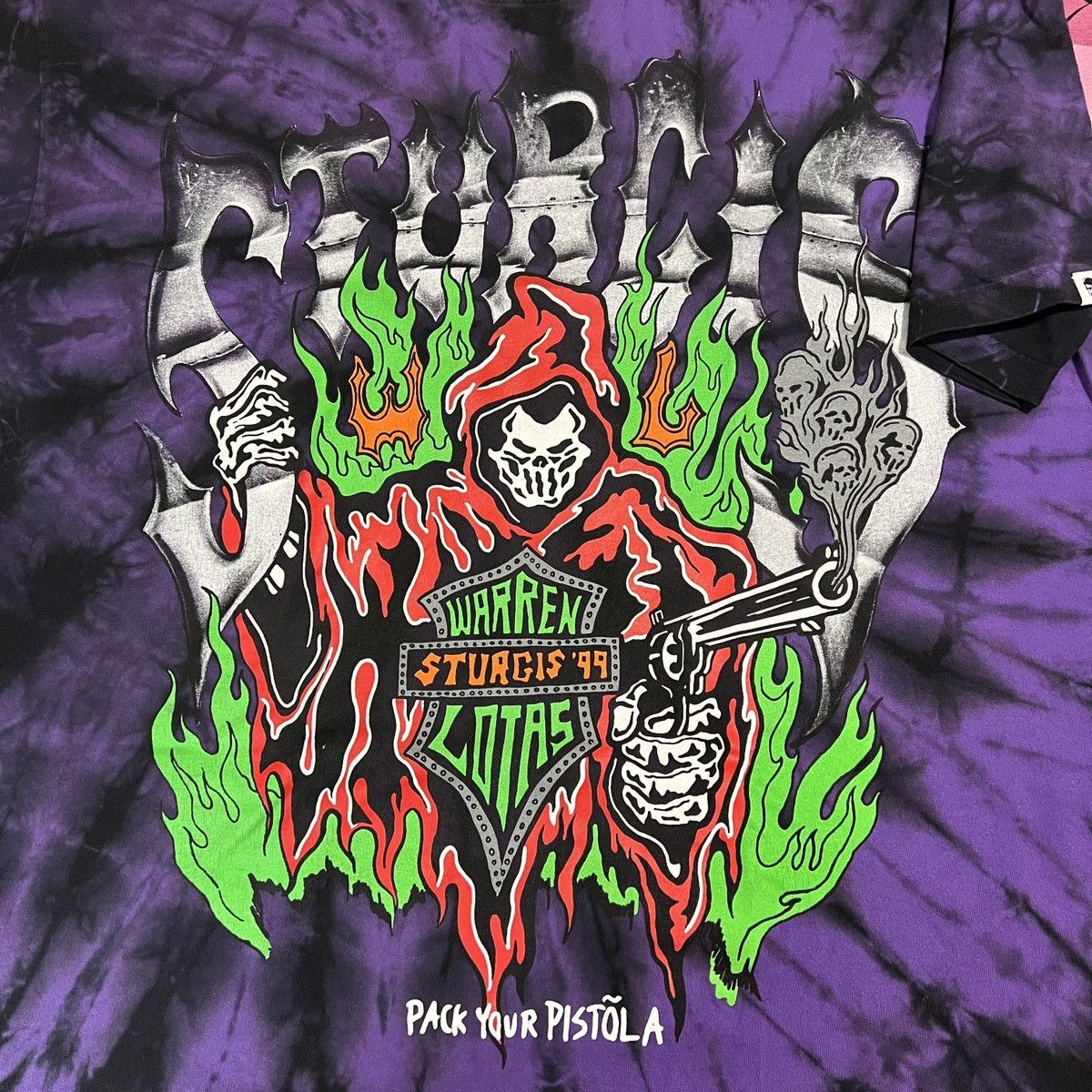 Warren Lotas Warren Lotas Sturgis Pack your Pistola Tye Dye T shirt XXL Size US XXL / EU 58 / 5 - 2 Thumbnail