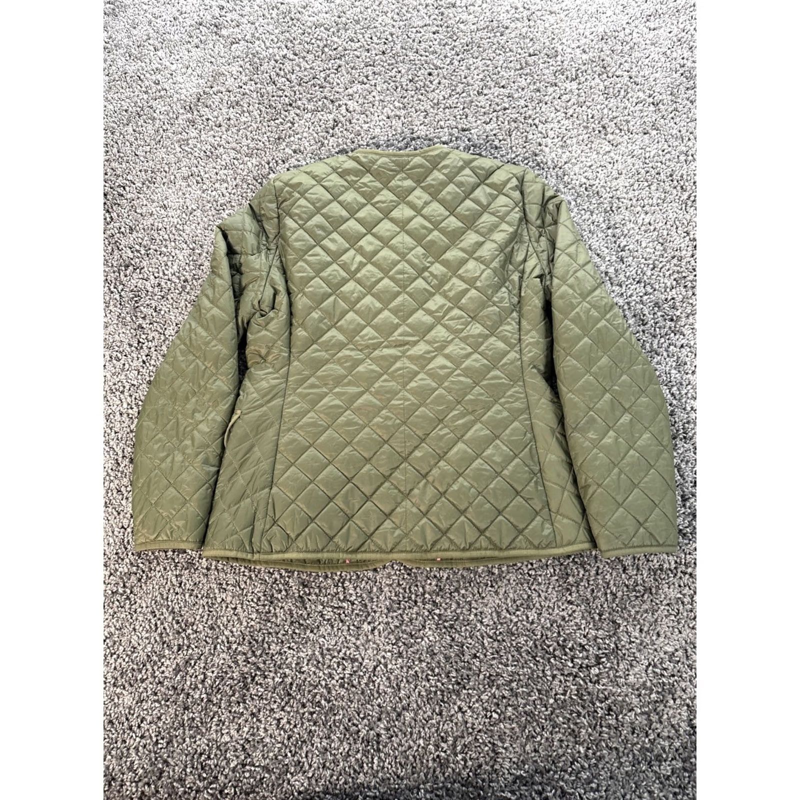 J.Crew J.CREW Quilted Puffer Coat Womens 4 Primaloft Long Sleeve Green Solid Full Zip Pockets Quilted Jacket AQ470 Vasatility Size S / US 4 / IT 40 - 5 Thumbnail
