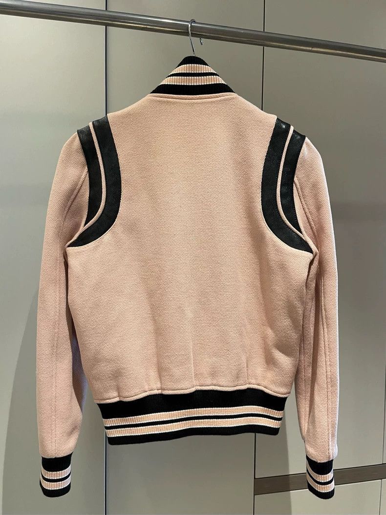 Saint Laurent Paris Saint Laurent Paris Saint Laurent Pink Baseball Jacket wit Size US S / EU 44-46 / 1 - 2 Thumbnail