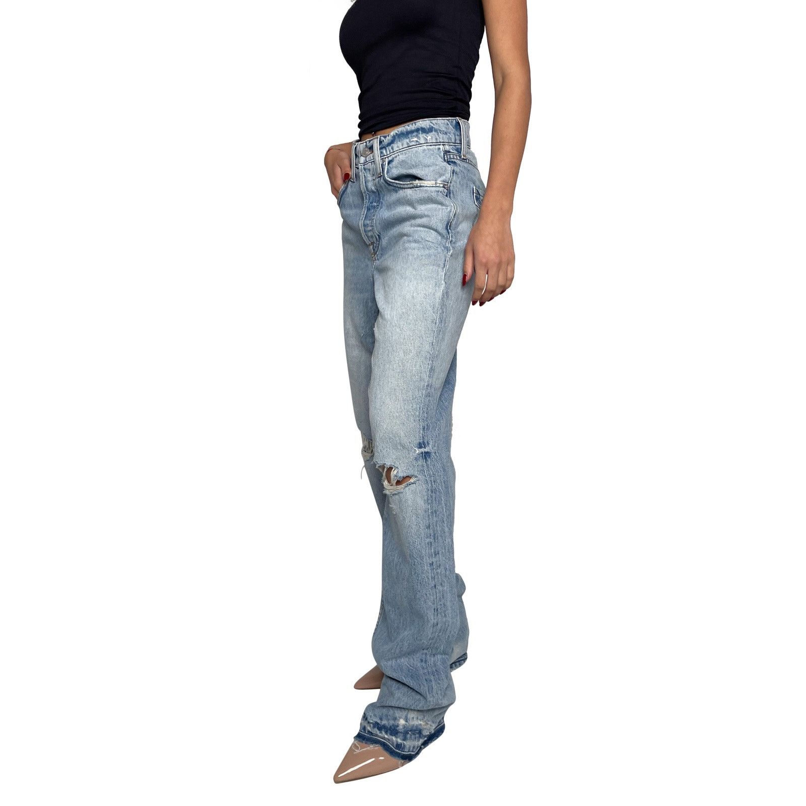 COTTONCITIZEN Light Blue Denim Ripped Jeans Size 24" / US 00 / IT 34 - 3 Thumbnail