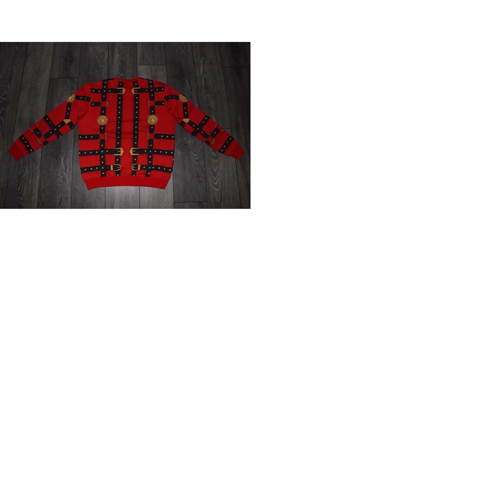 Versace VERSACE HARNESS ALL OVER PRINT SWEATSHIRT RED COLOR MEN LARGE Size US L / EU 52-54 / 3 - 9 Thumbnail