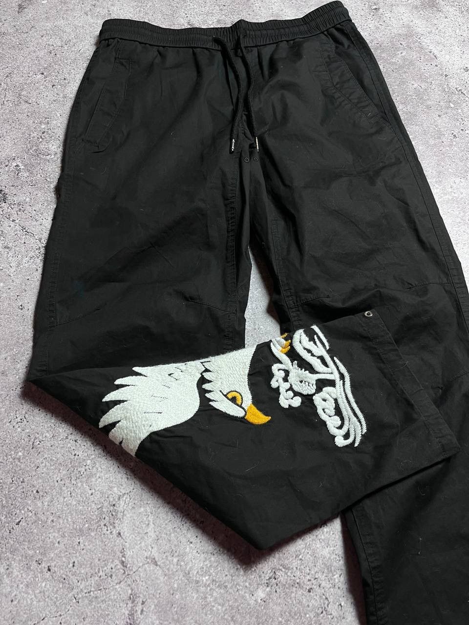 Japanese Brand × Maharishi × Vintage Vintage Maharishi Eagle Woven Black Pants Size US 32 / EU 48 - 2 Thumbnail