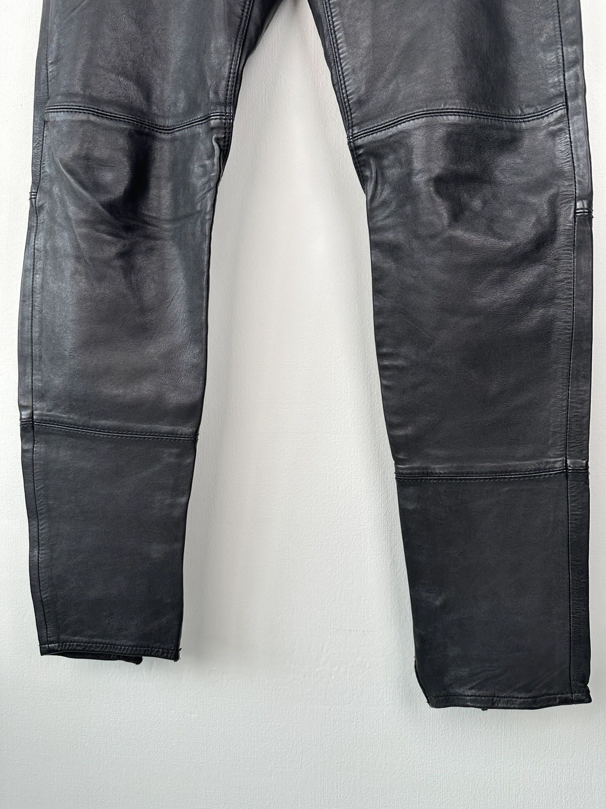 Diesel Y2K DIESEL 100% Leather Black Pants size 29 Vintage Size 29" - 6 Thumbnail