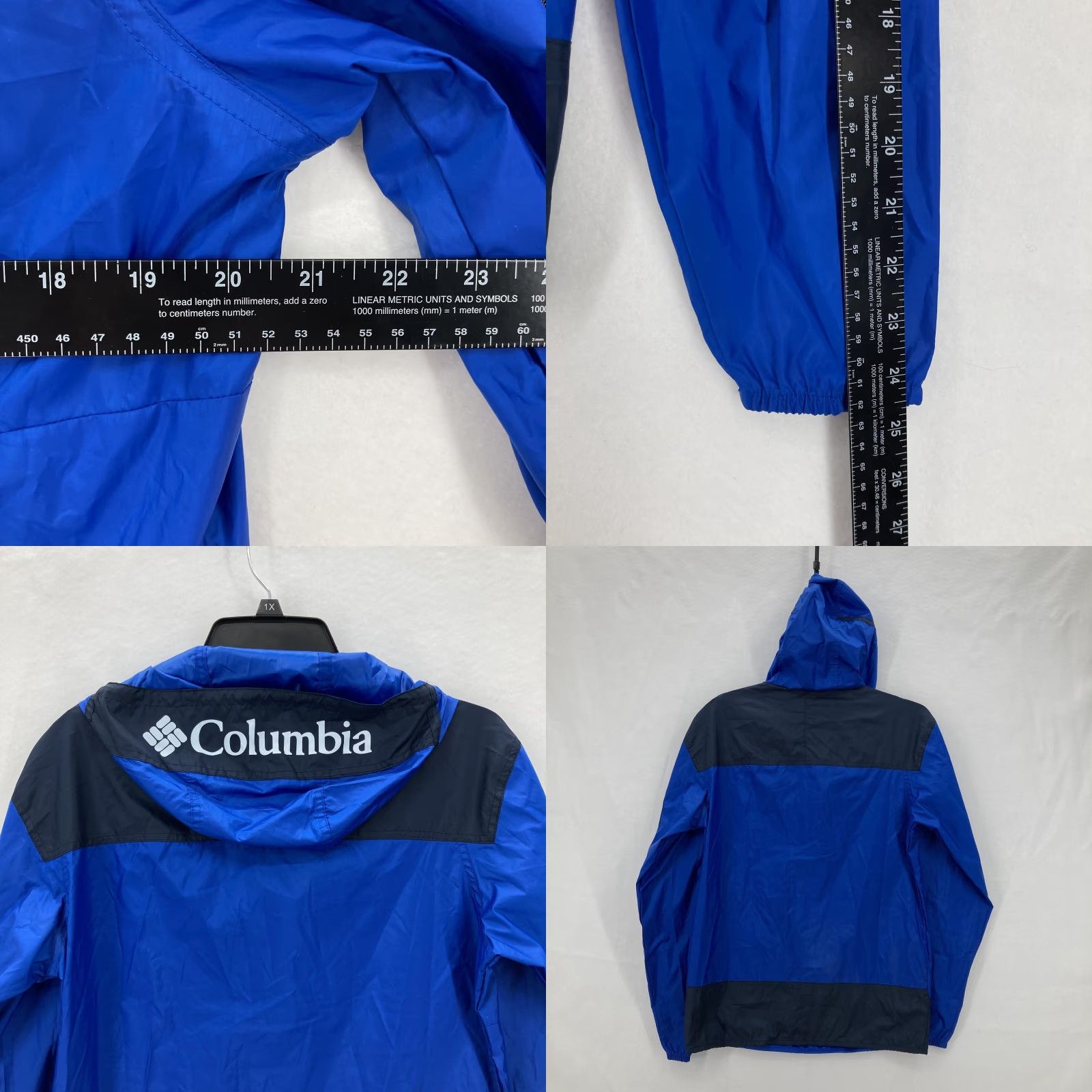 Vintage Columbia Jacket Mens Small Blue Challenger Windbreaker Hooded Outdoors Size US S / EU 44-46 / 1 - 8 Thumbnail