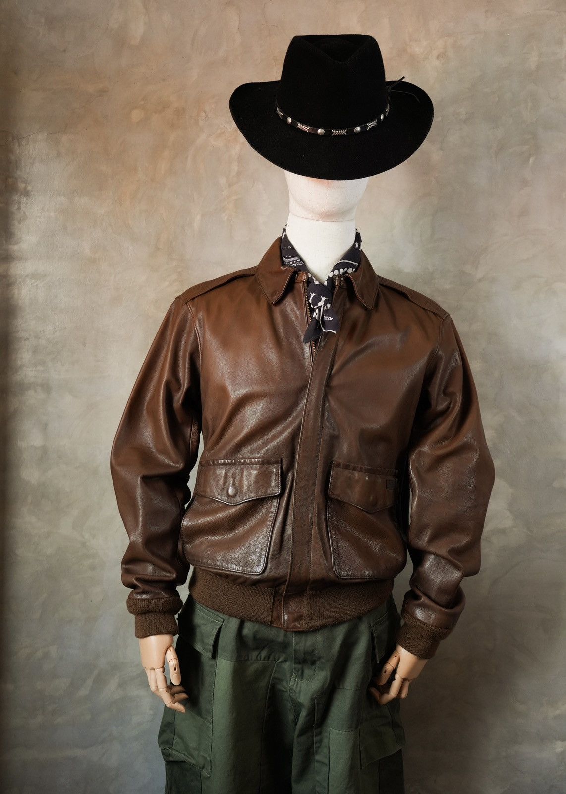 Polo Ralph Lauren Polo Ralph Lauren A-2 Flight Leather Jacket Size US M / EU 48-50 / 2 - 1 Thumbnail