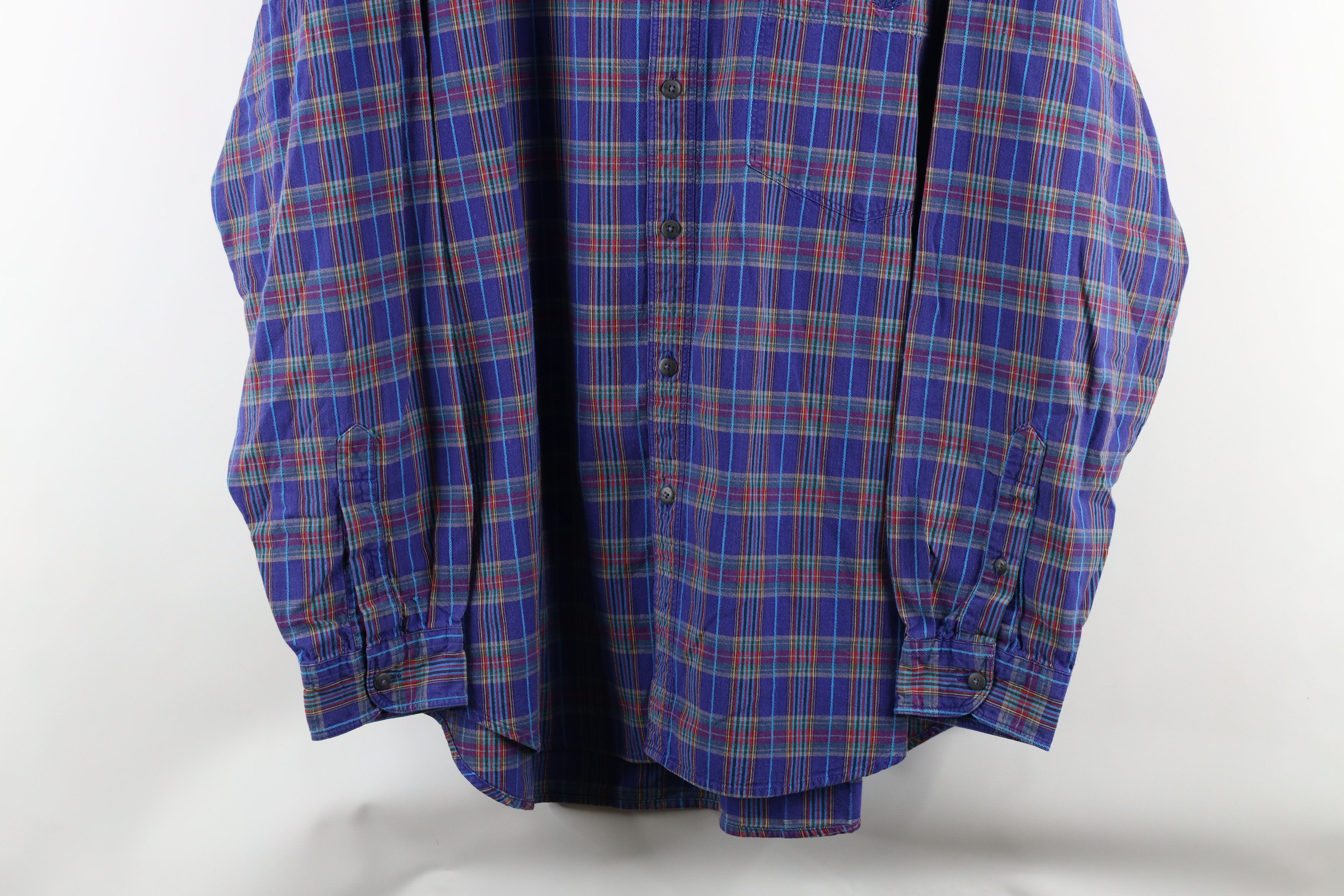 Vintage Vintage 90s Streetwear Plaid Collared Button Down Shirt Size US L / EU 52-54 / 3 - 3 Thumbnail
