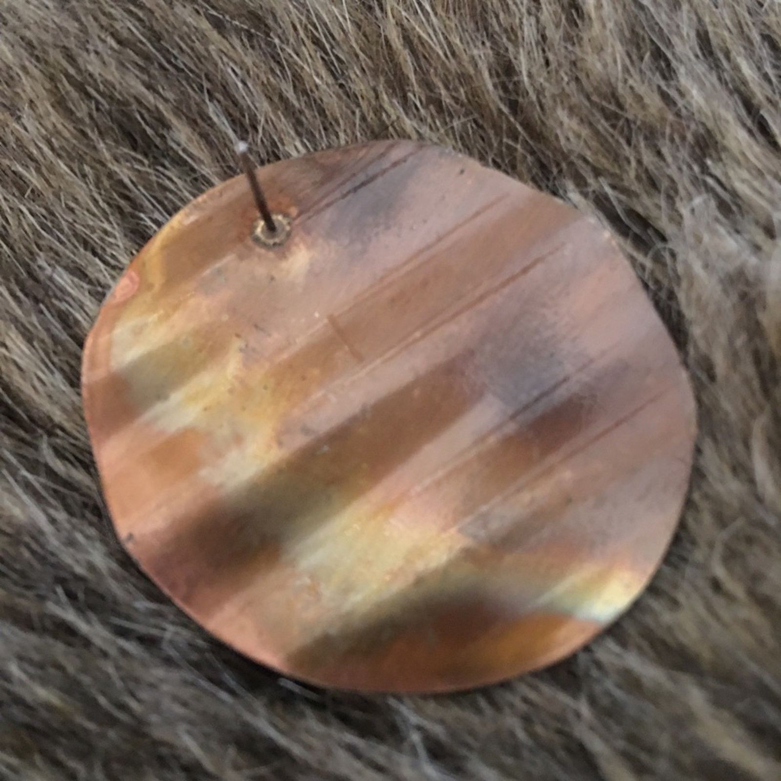 Vintage Vintage silver and copper tone disc earrings Size ONE SIZE - 4 Thumbnail