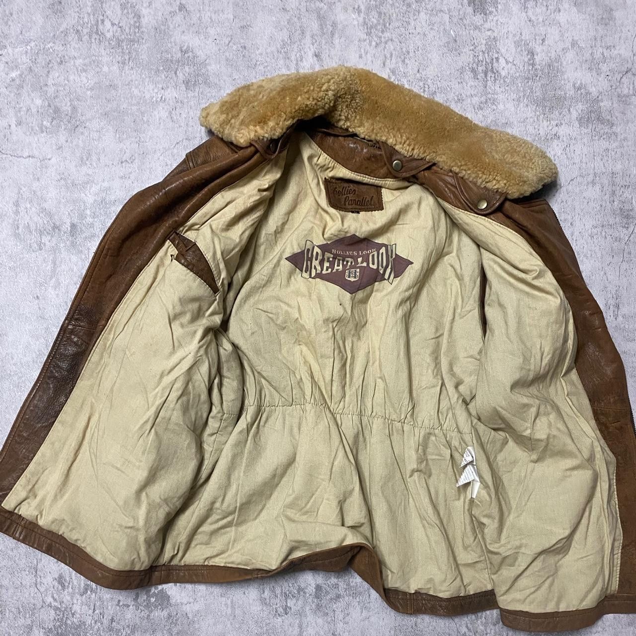 Other Brown leather aviator jacket with fur collar and button Size L / US 10 / IT 46 - 6 Thumbnail