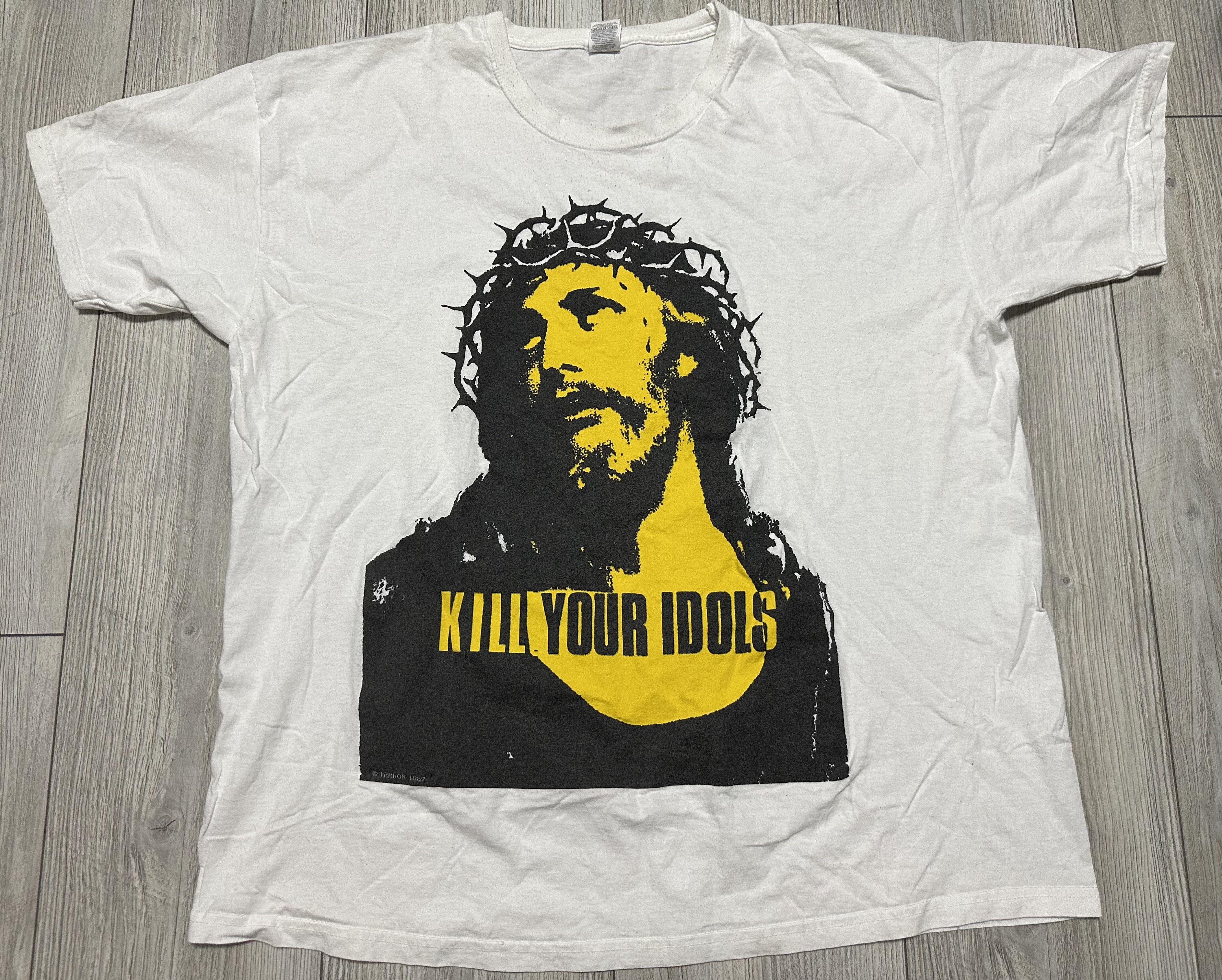 Band Tees Y2K Vintage Kill Your Idols 1987 Axl Rose Jesus Band Tee XXL Size US XXL / EU 58 / 5 - 1 Thumbnail