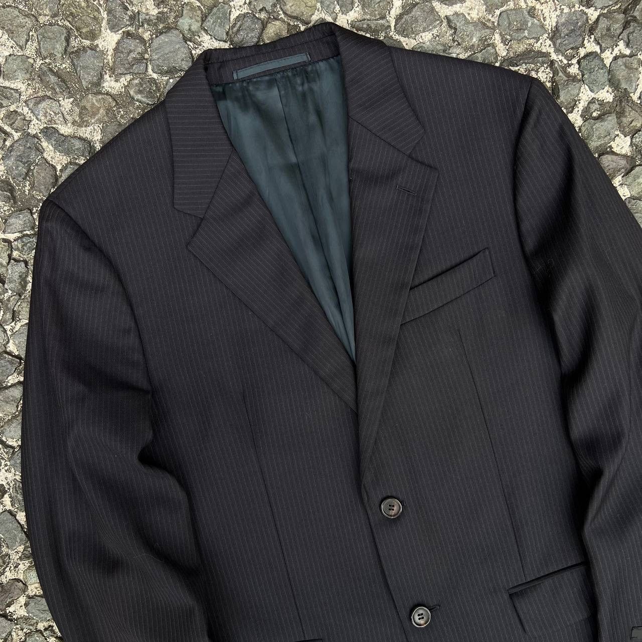 Prada Early 2000s Sleeve Tag Pinstripe Wool Menswear Set