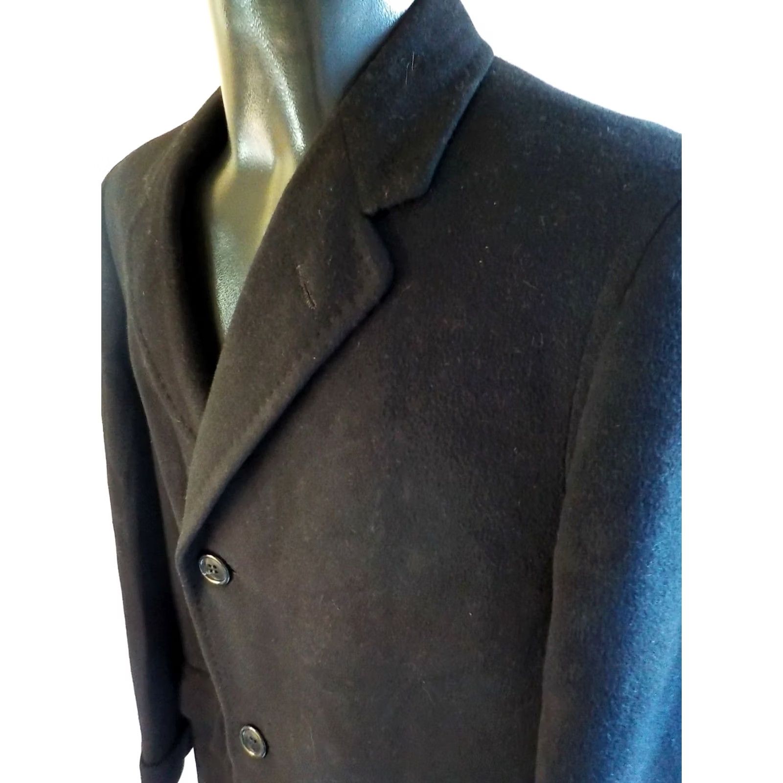 Vintage VINTAGE Unbranded Overcoat Black Wool Cashmere/Mix Single Breasted M/L Mens Overcoat Size US M / EU 48-50 / 2 - 5 Thumbnail
