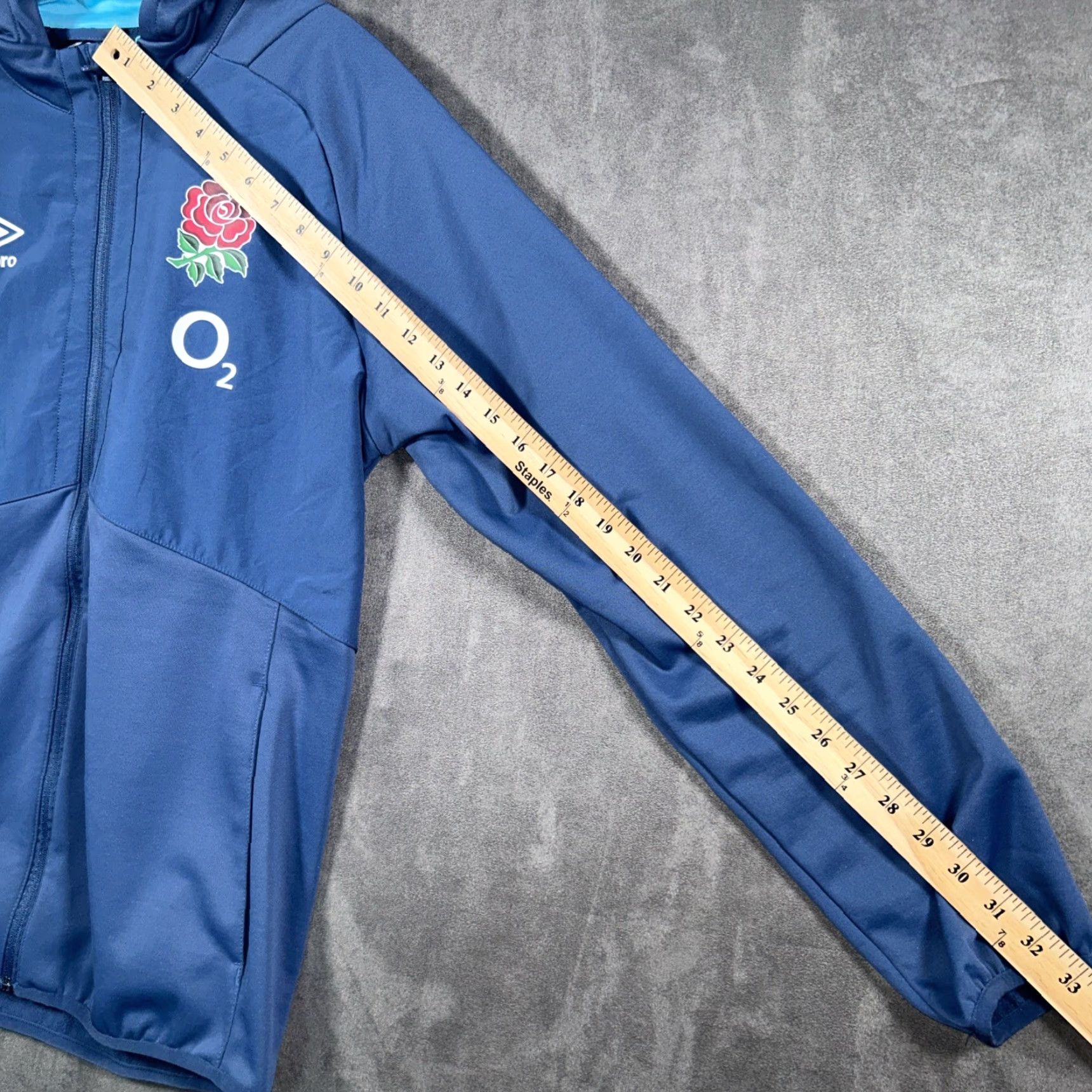 Umbro Umbro England Rugby Full Zip Long Sleeved Hoodie Training Top Mens L Blue Size US L / EU 52-54 / 3 - 6 Thumbnail