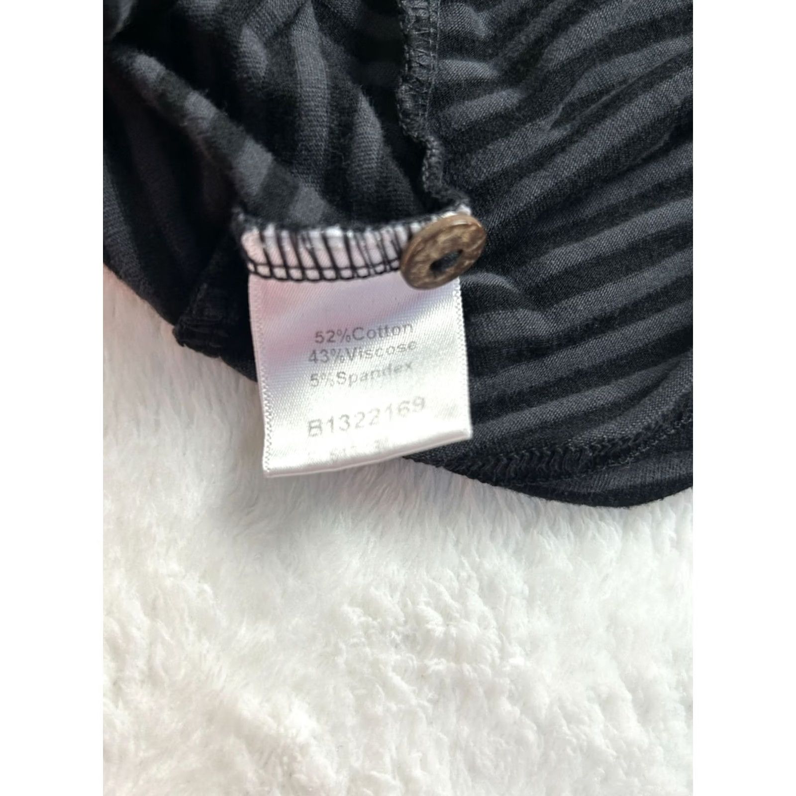 Vintage Heartstring Womens Button Front Gray Striped 3/4 Sleeve Tunic Top XL Pockets Size XL / US 12-14 / IT 48-50 - 5 Thumbnail
