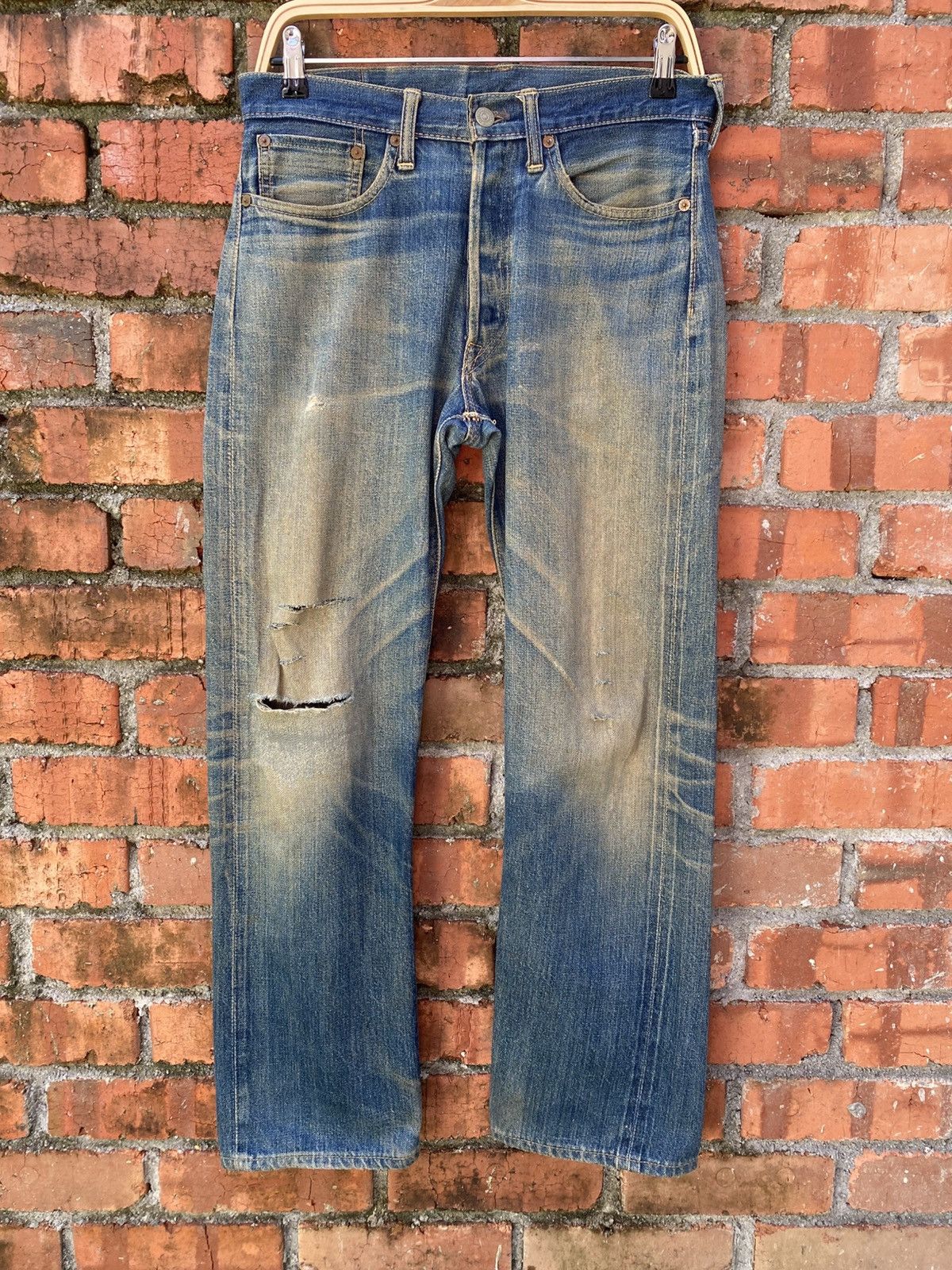 Sugar Cane × Toyo Enterprises W32x29.5 Joe MCCoy redline distressed denime Size US 32 / EU 48 - 1 Thumbnail