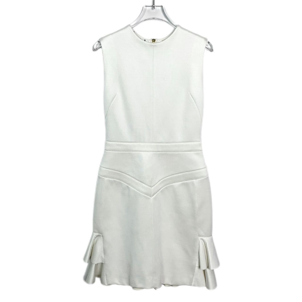 Louis Vuitton Louis Vuitton XS White Sleeveless Ruffle Hem Dress Made In I Size XS / US 0-2 / IT 36-38 - 1 Thumbnail