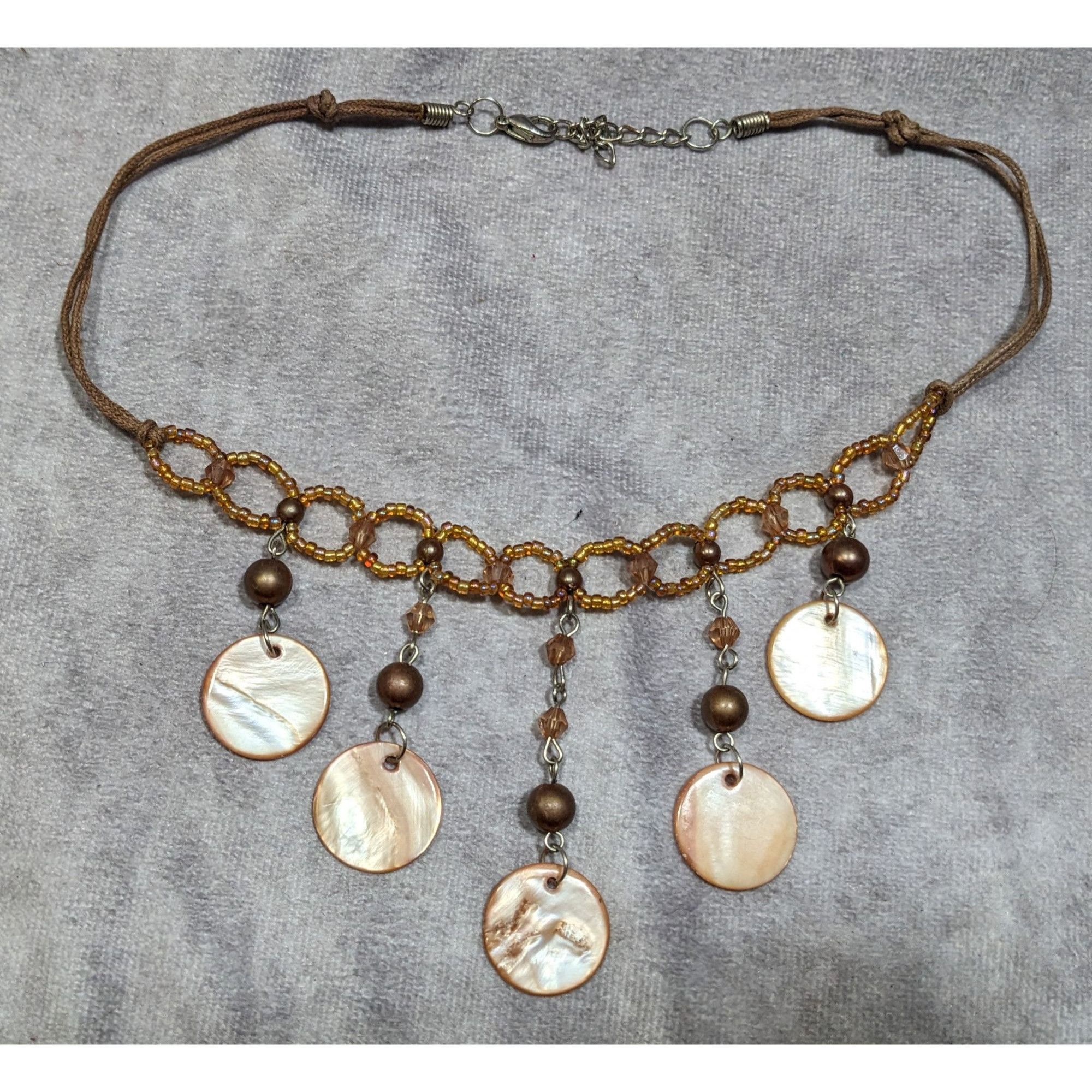 Other Bohemian Brown Glass And Shell Fringe Necklace Size ONE SIZE - 6 Thumbnail