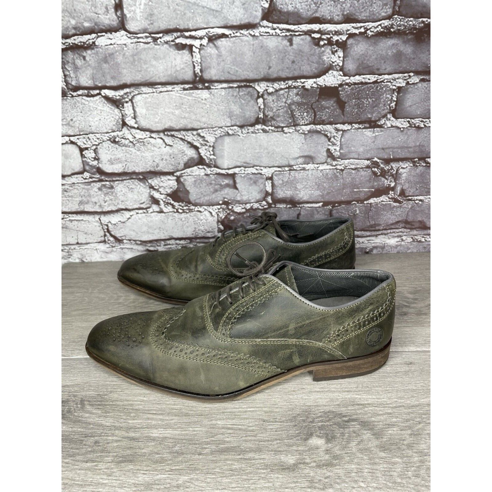 Steve Madden Steve Madden Iggy Green Leather Handcrafted Wingtip Oxfords Size US 10 / EU 43 - 19 Thumbnail