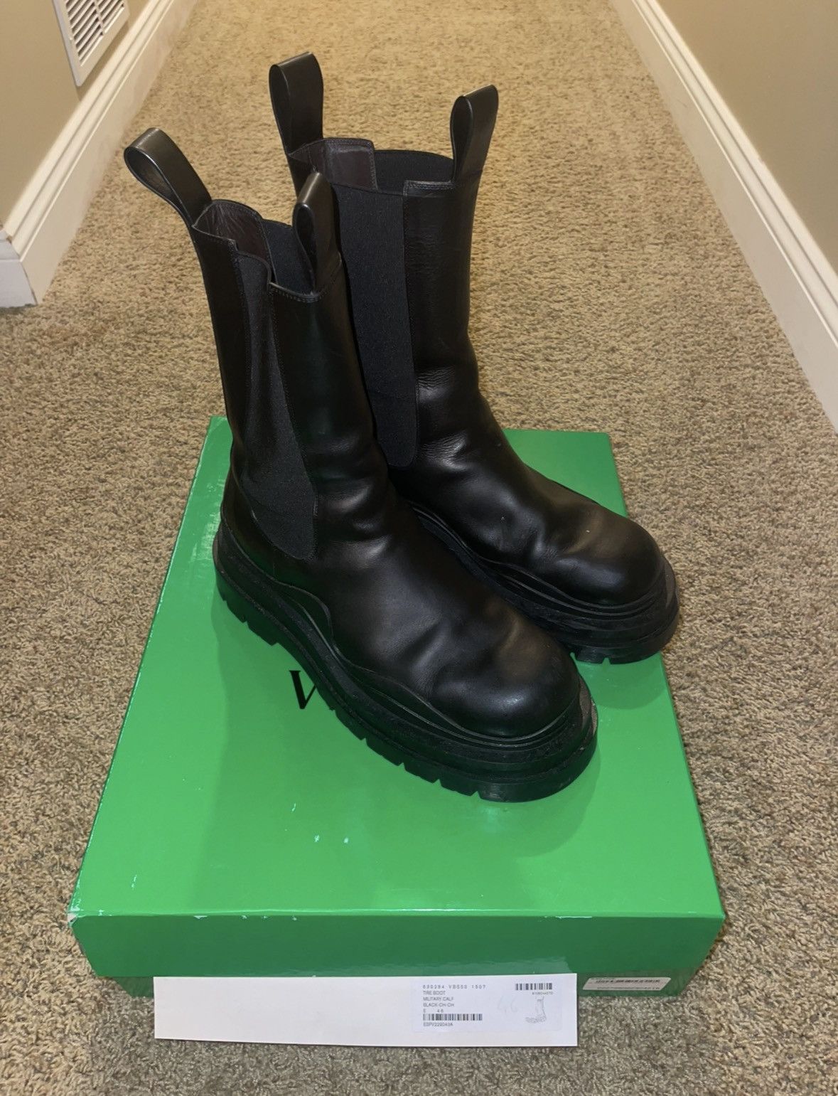 Bottega Veneta Bottega Veneta Lug Leather Boots Size US 13 / EU 46 - 1 Thumbnail