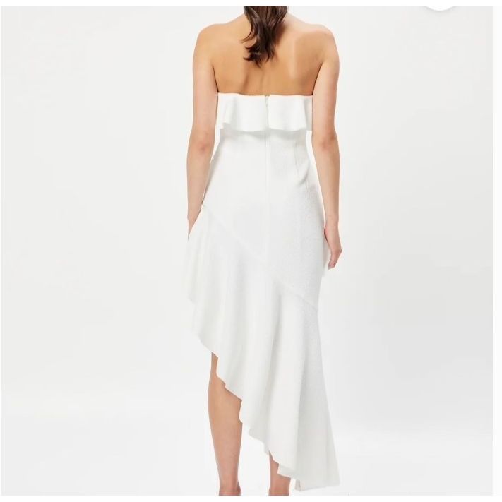 ELLIATT Asymmetrical Elliatt Costus White Strapless Ruffle Dress For Size XS / US 0-2 / IT 36-38 - 4 Thumbnail