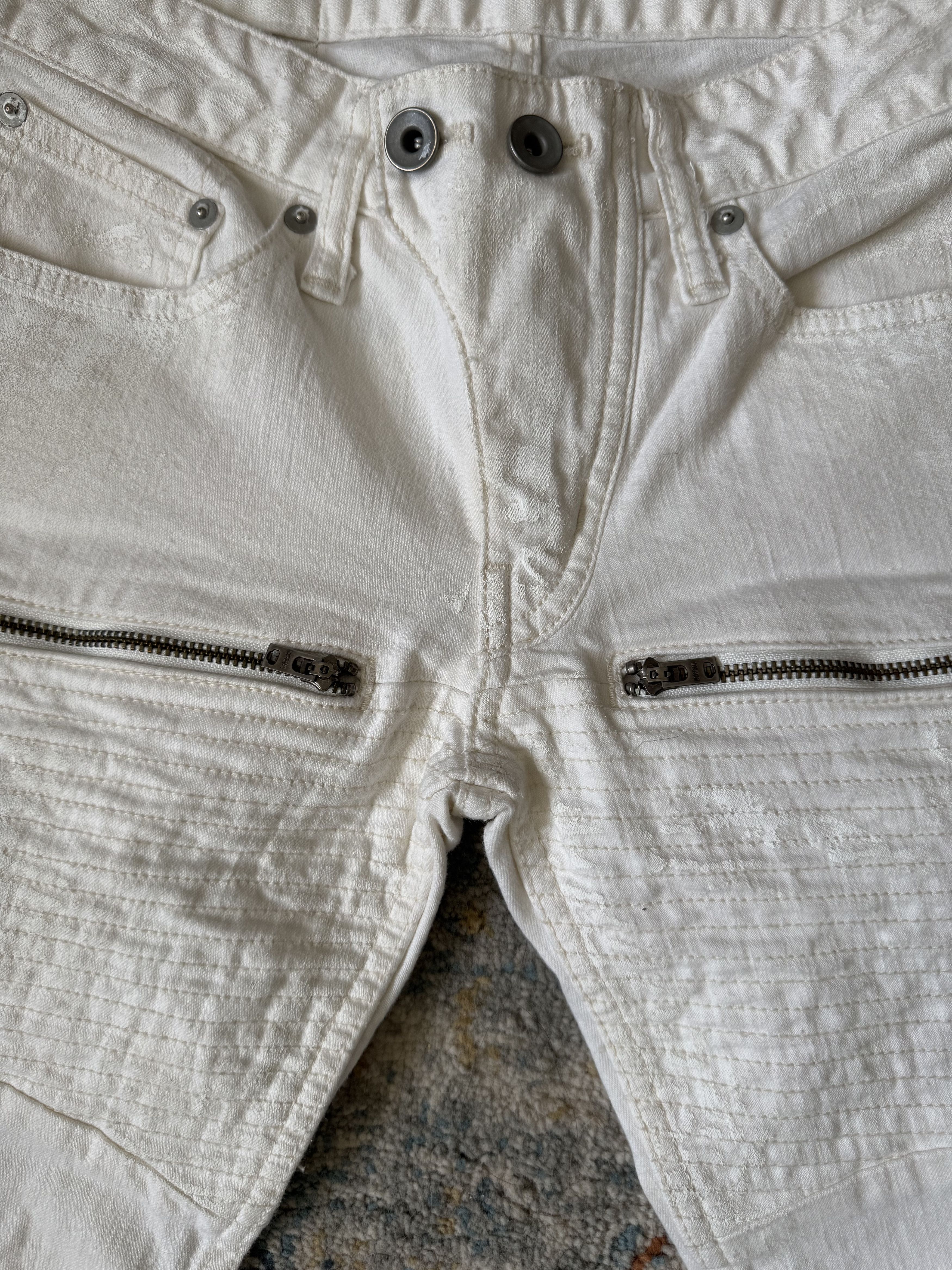 Le Grande Bleu (L.G.B.) L.G.B Archive White Painted Biker Skinny Jeans Sz 25 Japan Size 25" / US 0 / IT 36 - 3 Thumbnail
