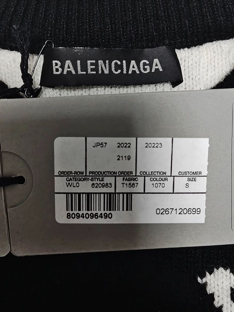 Balenciaga Balenciaga 22ss full-print knitted jacquard sweater 2502-Ne Size US S / EU 44-46 / 1 - 4 Thumbnail