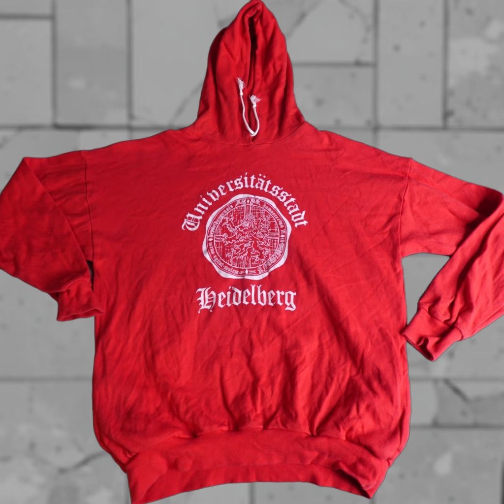 Vintage VINTAGE Heidelberg University Sweatshirt Hoodie Small Red Knit Pullover Hooded Pocket University Mens Sweatshirt measurements Size US S / EU 44-46 / 1 - 1 Thumbnail