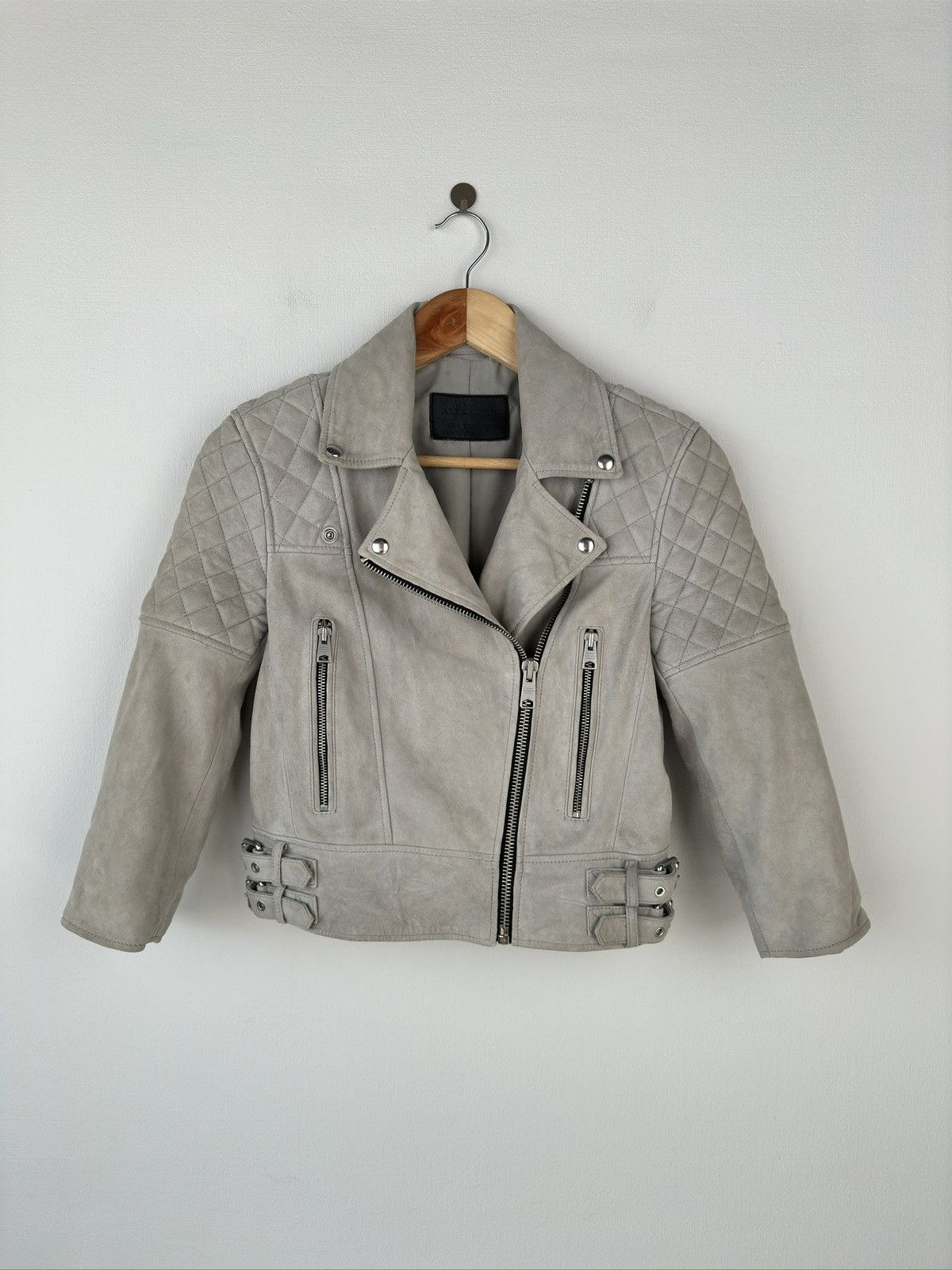 Allsaints ALLSAINTS Suede Beattie Biker Leather Jacket UK 8 / US 4 Size S / US 4 / IT 40 - 1 Thumbnail