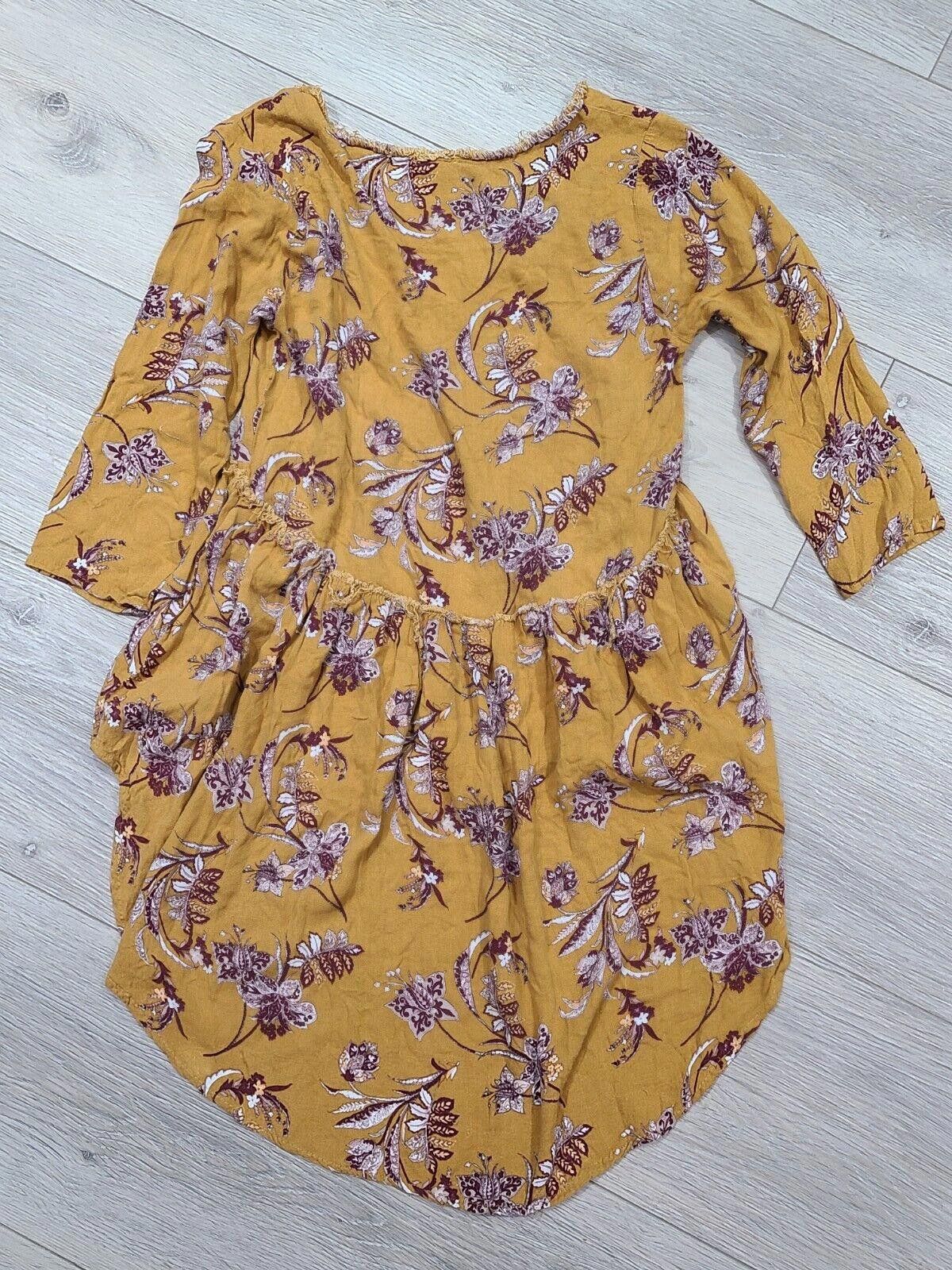 Designer BKE Gimmicks Top Small Floral High Low V Neck Tunic Boho Size S / US 4 / IT 40 - 2 Thumbnail