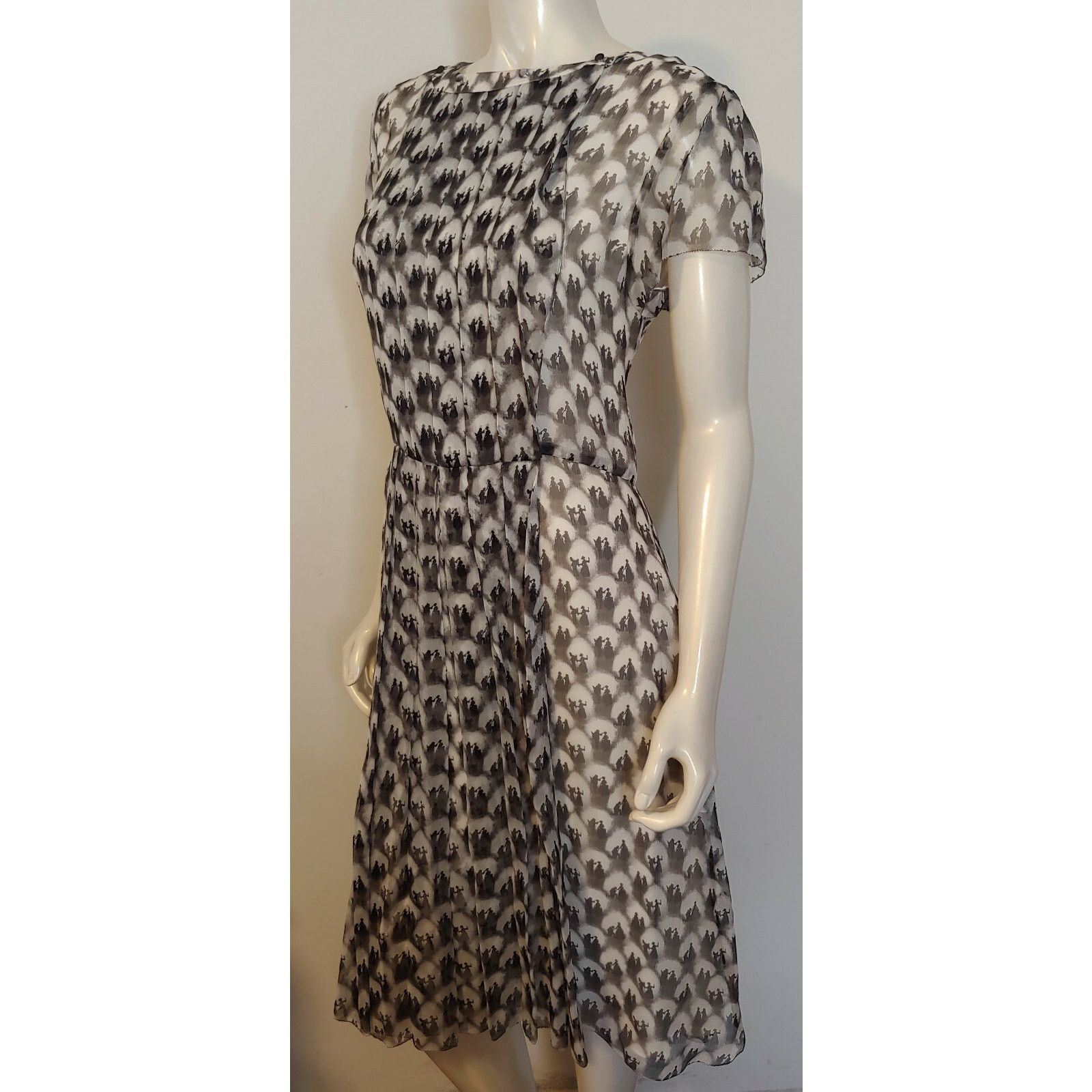 Jason Wu Jason Wu Silk Dress 12 NWT Cream Black Victorian Couple Size XL / US 12-14 / IT 48-50 - 7 Thumbnail