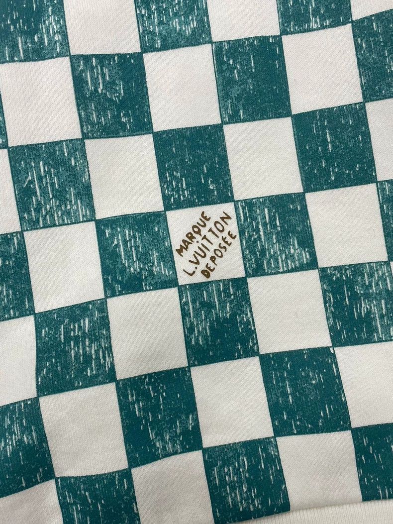 Louis Vuitton Louis Vuitton Green and white color-block plaid crew-neck Size US M / EU 48-50 / 2 - 2 Thumbnail