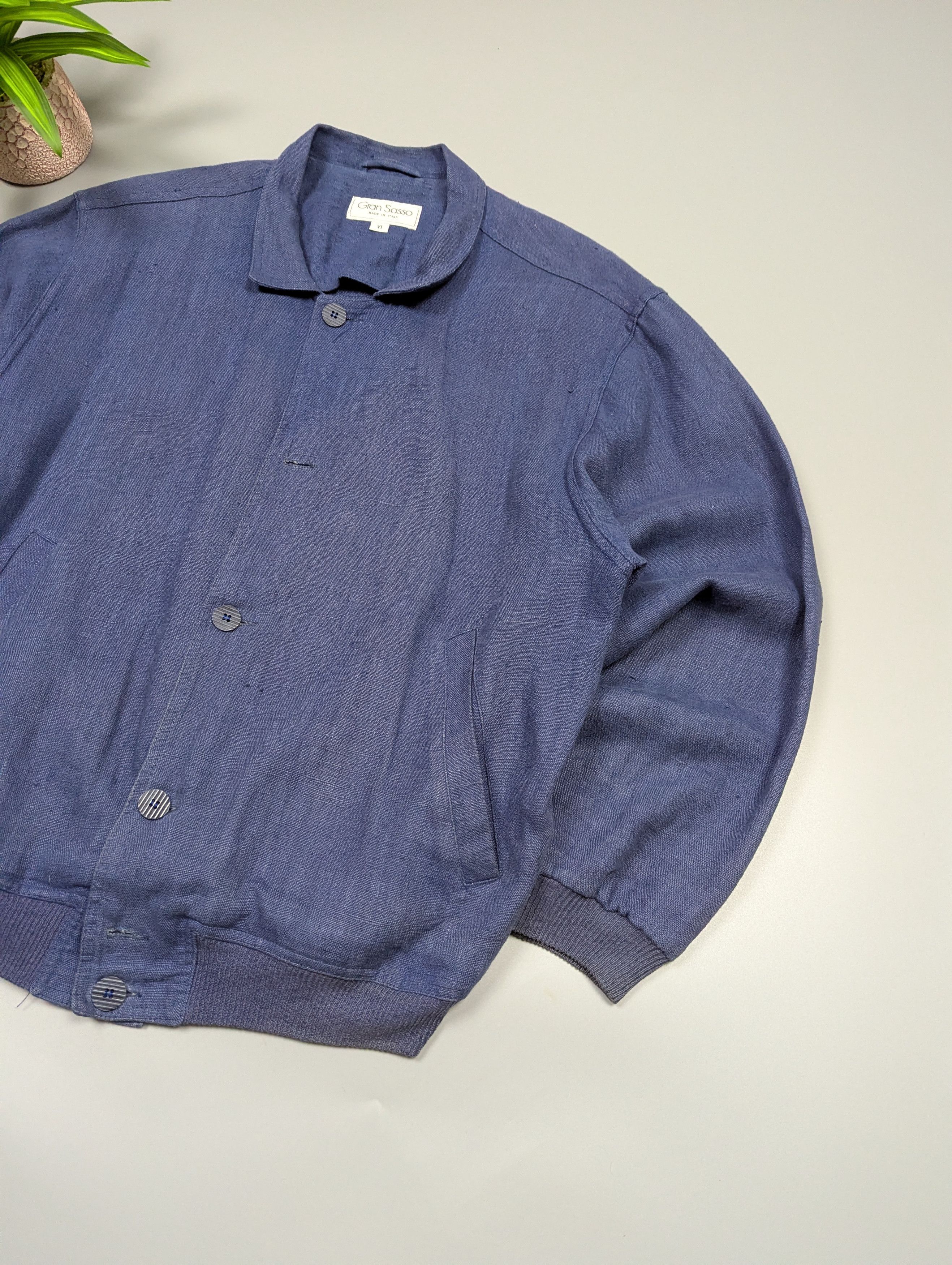 Gran Sasso Rare Gran Sasso 70s Vintage Linen Jacket Faded Blue Size US L / EU 52-54 / 3 - 4 Thumbnail