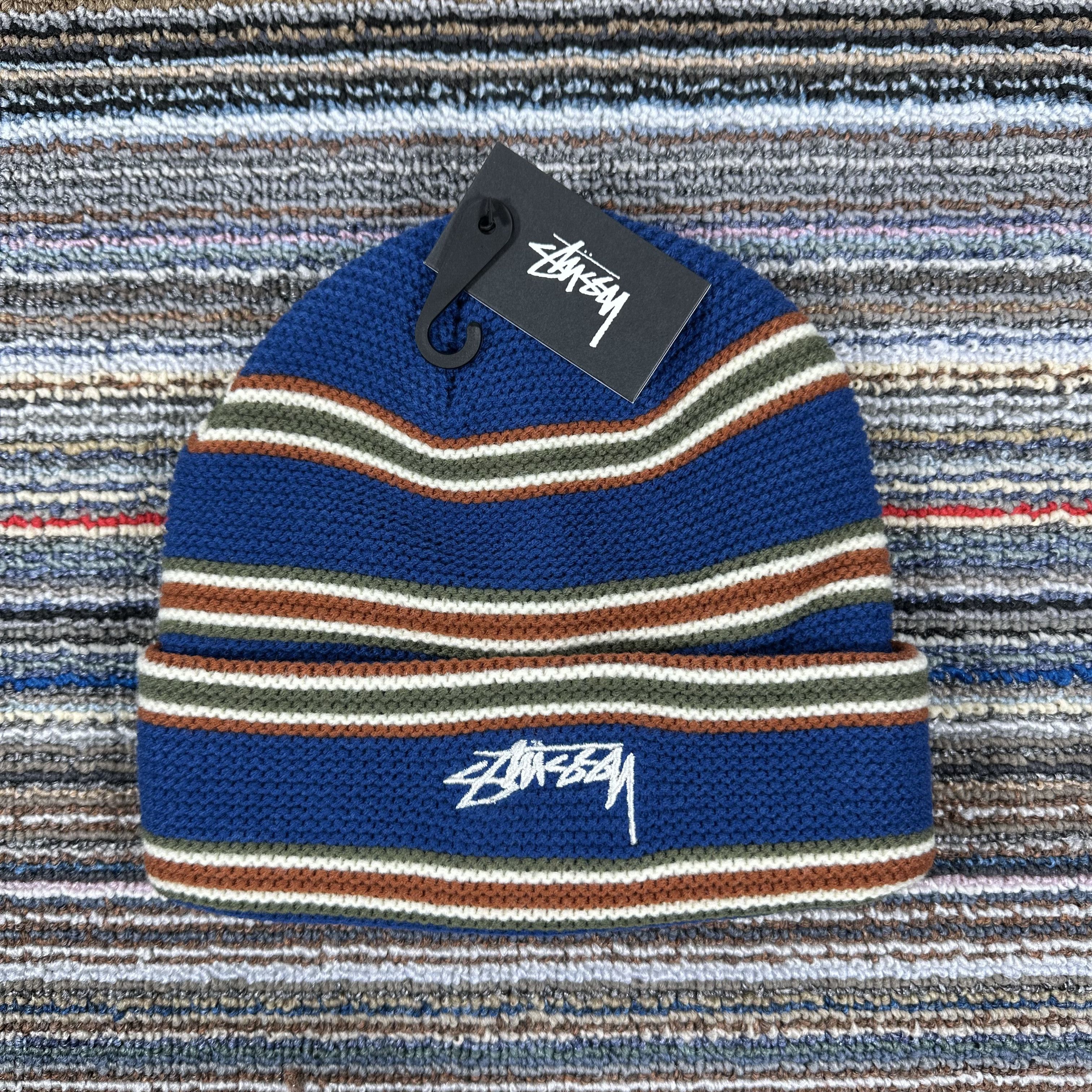 Stussy × Vintage Stussy Triple Stripe Cuff Beanie | Grailed