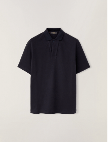 image of Loro Piana O1Srvl11E0424 Polo Open T-Shirt In Navy, Men's (Size Medium)
