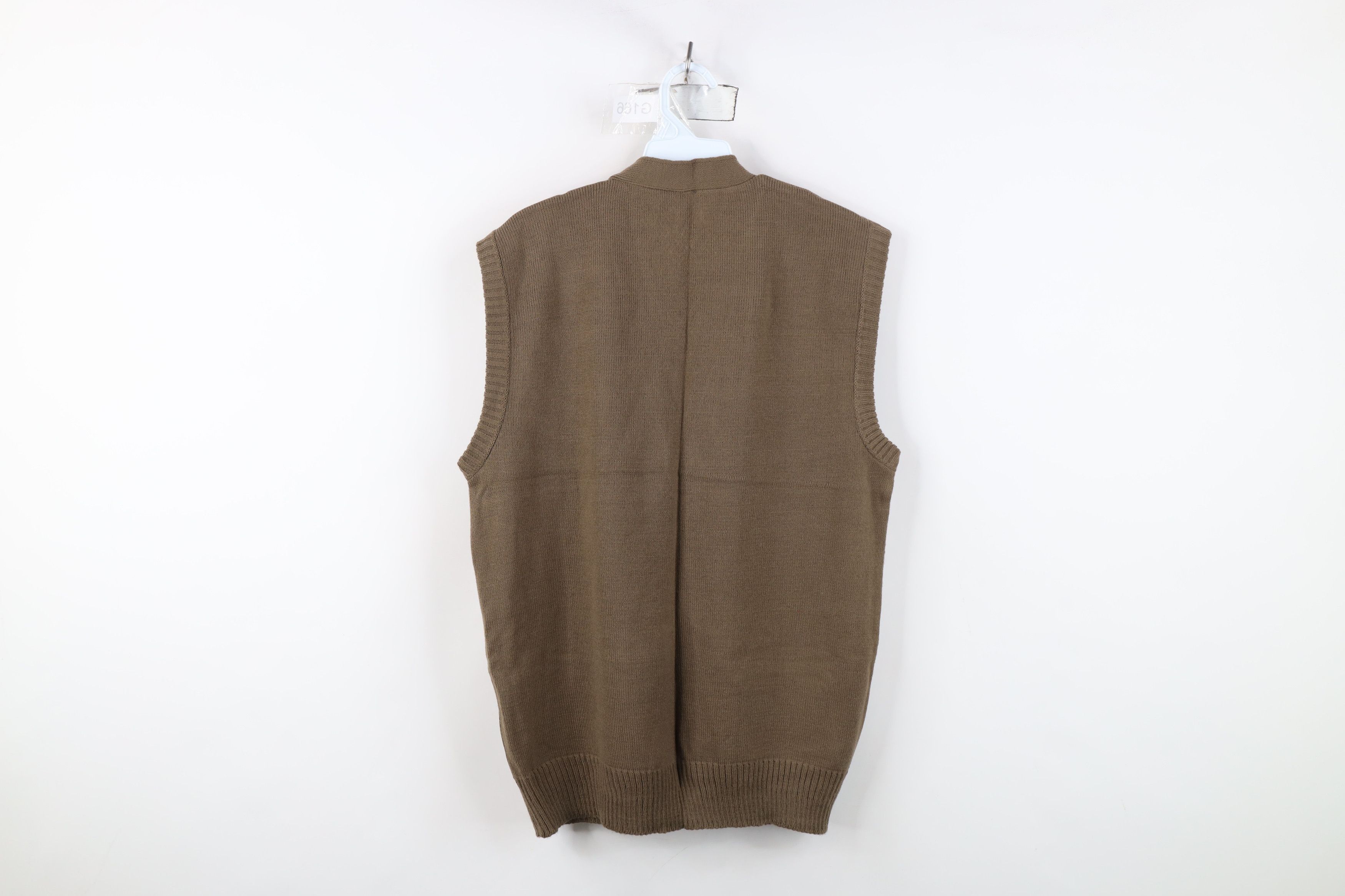 Vintage Vintage 70s Streetwear Soft Ribbed Knit Sweater Vest Beige Size US L / EU 52-54 / 3 - 7 Thumbnail