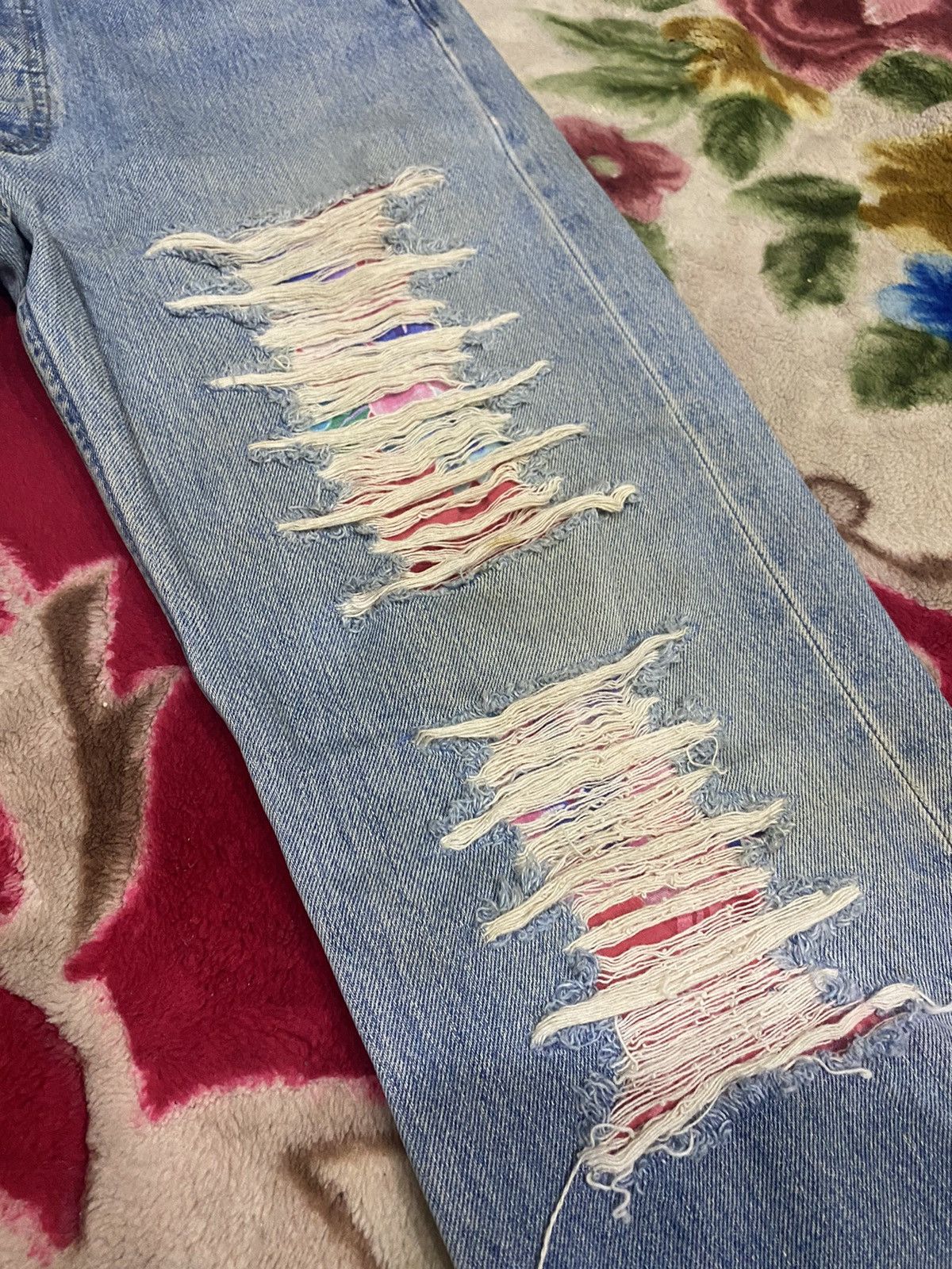 Levi's Vintage Levis 501 Distressed Customade Denim Jeans Size US 32 / EU 48 - 4 Thumbnail