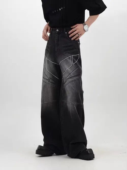VIBE Retro punk heavy-duty washed distressed ripped jeans Size US 32 / EU 48 - 7 Thumbnail