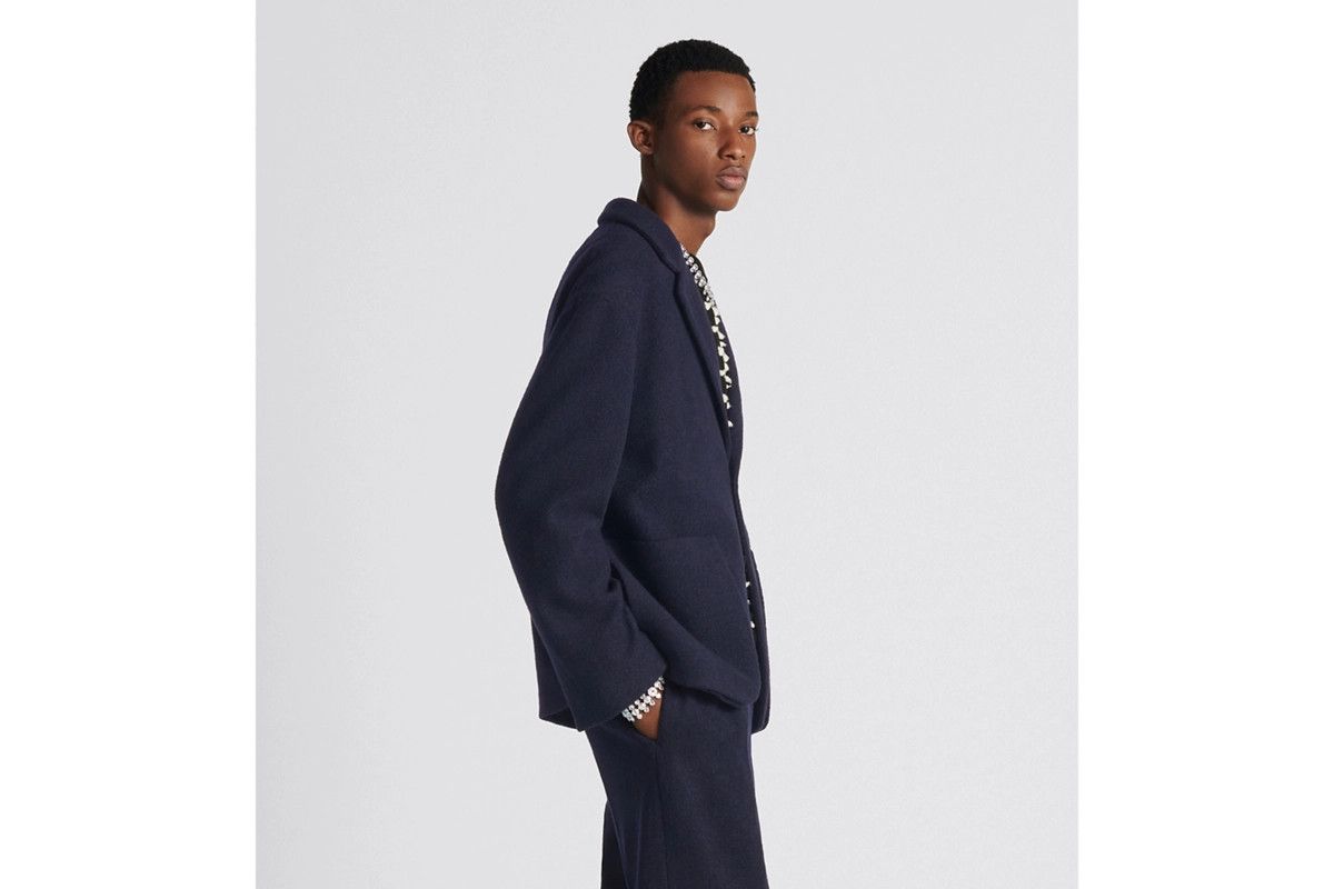o1w1db11024 Off The Shoulder Jacket in Navy Blue