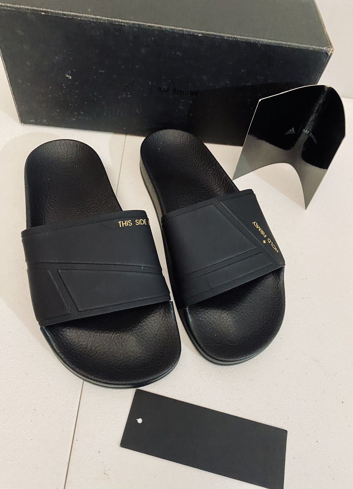 Adidas × Raf Simons Raf Simons 🇮🇹 x Adilette 'Bunny Black' All Blacks 6 M 8 W New Size US 6 / EU 39 - 9 Thumbnail